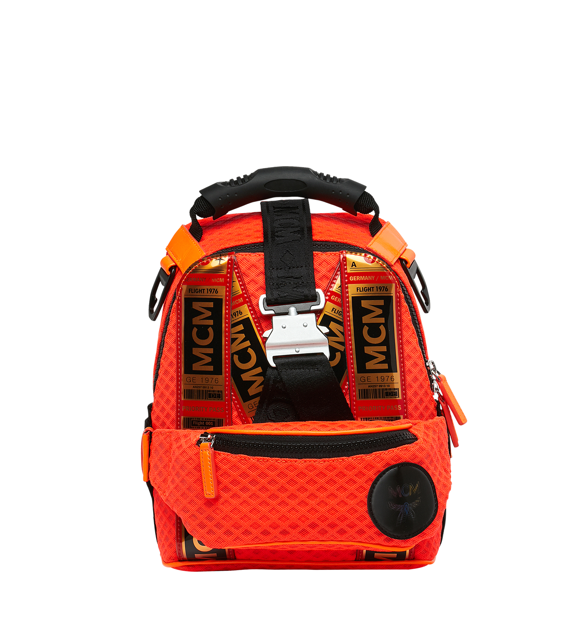 orange mesh backpack