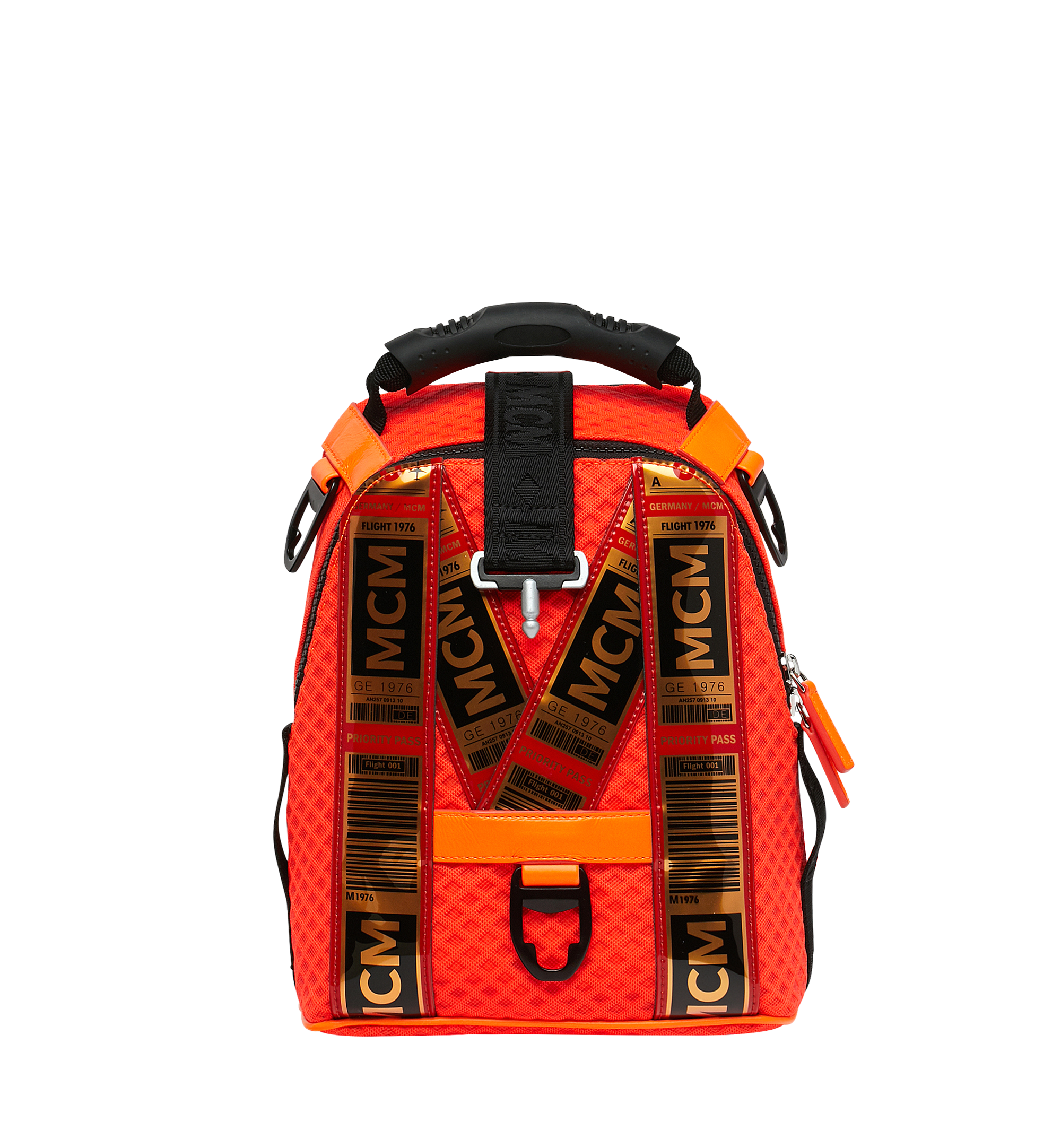 orange mesh backpack