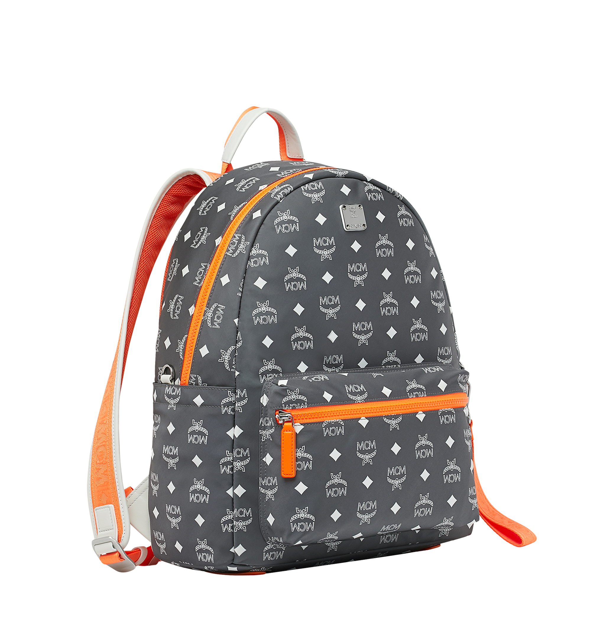 MCM Resnick Backpack in White Logo Nylon White MMK9SRA01FG001 Alternate View 1
