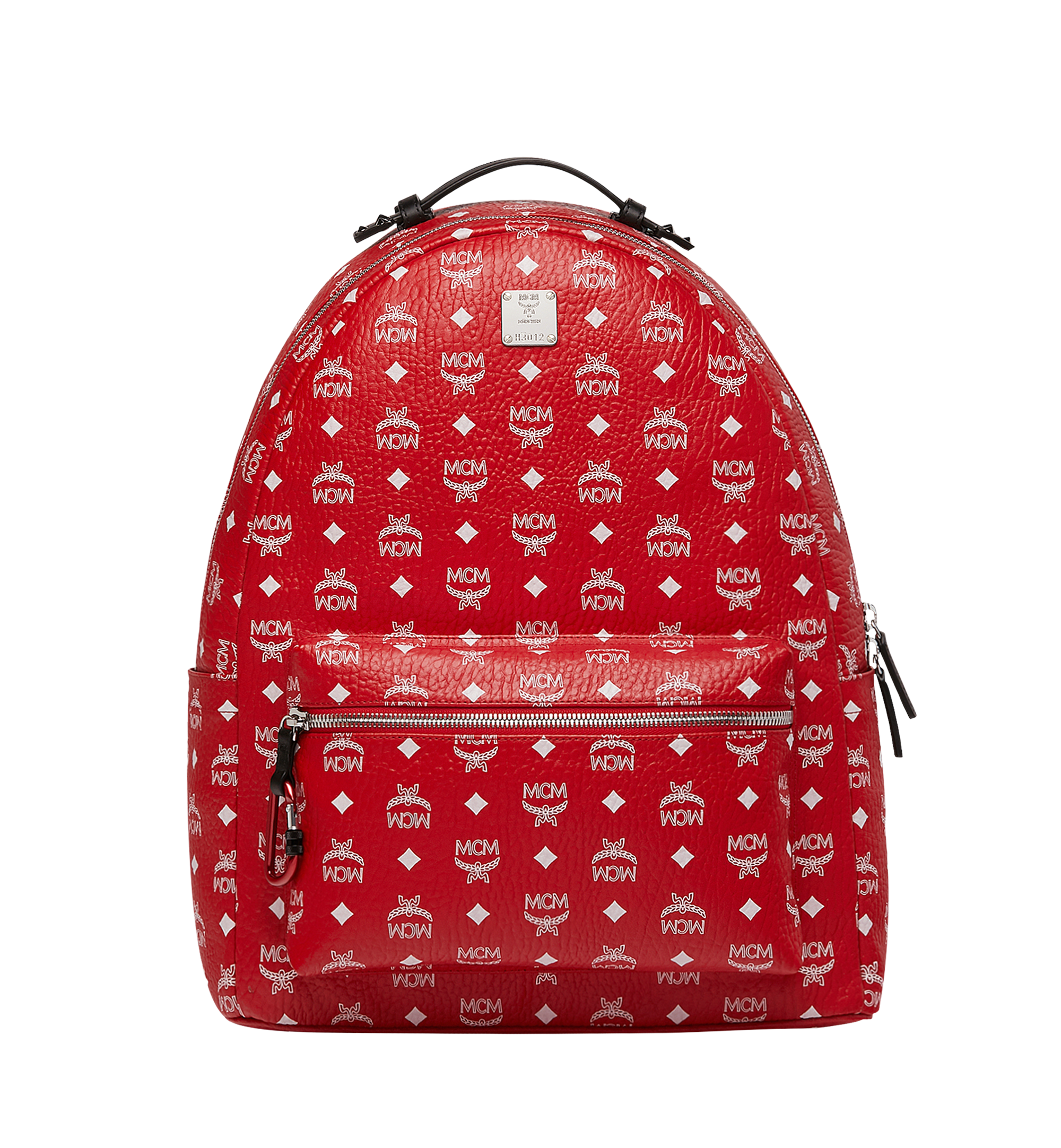 MCM Stark Backpack in White Logo Visetos Red MMK9SVE06AV001 Alternate View 1