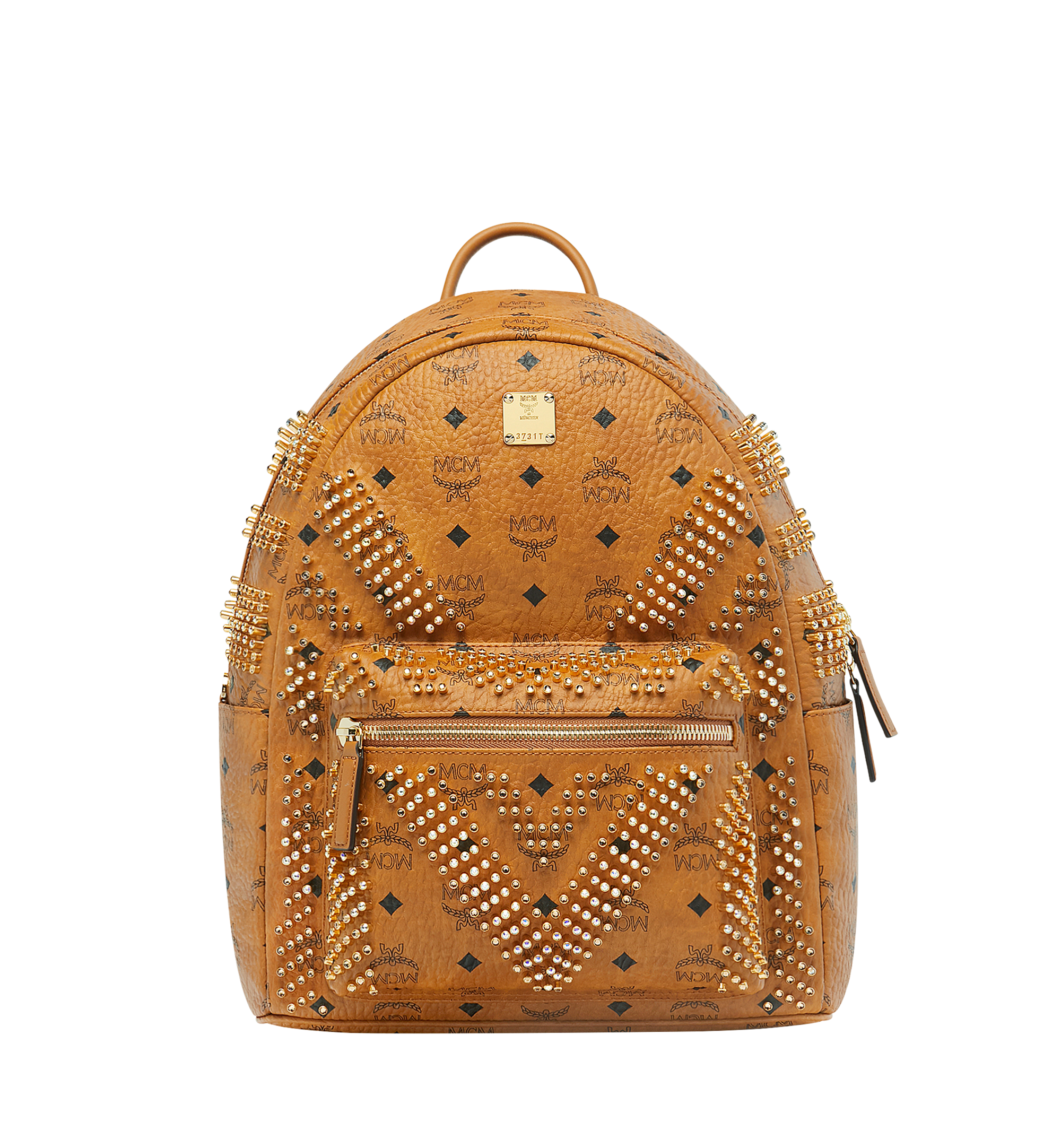 Medium Stark Backpack in Graded M Studs Visetos Cognac | MCM ®US