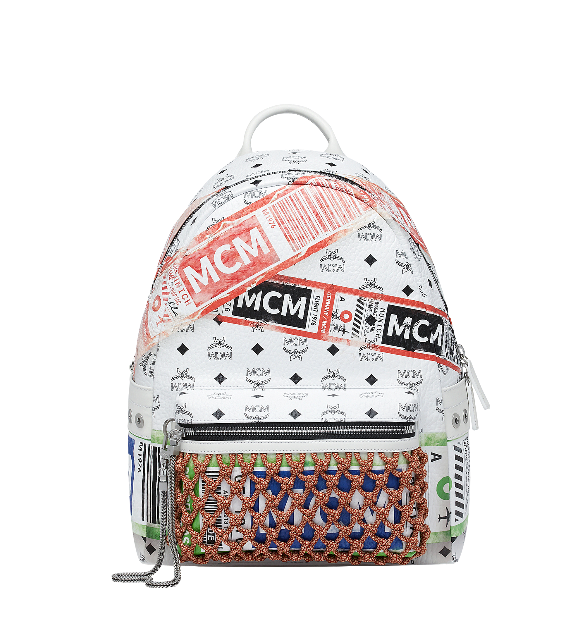 MCM Stark Backpack in Flight Print Visetos White MMK9SVE24WT001 Alternate View 1