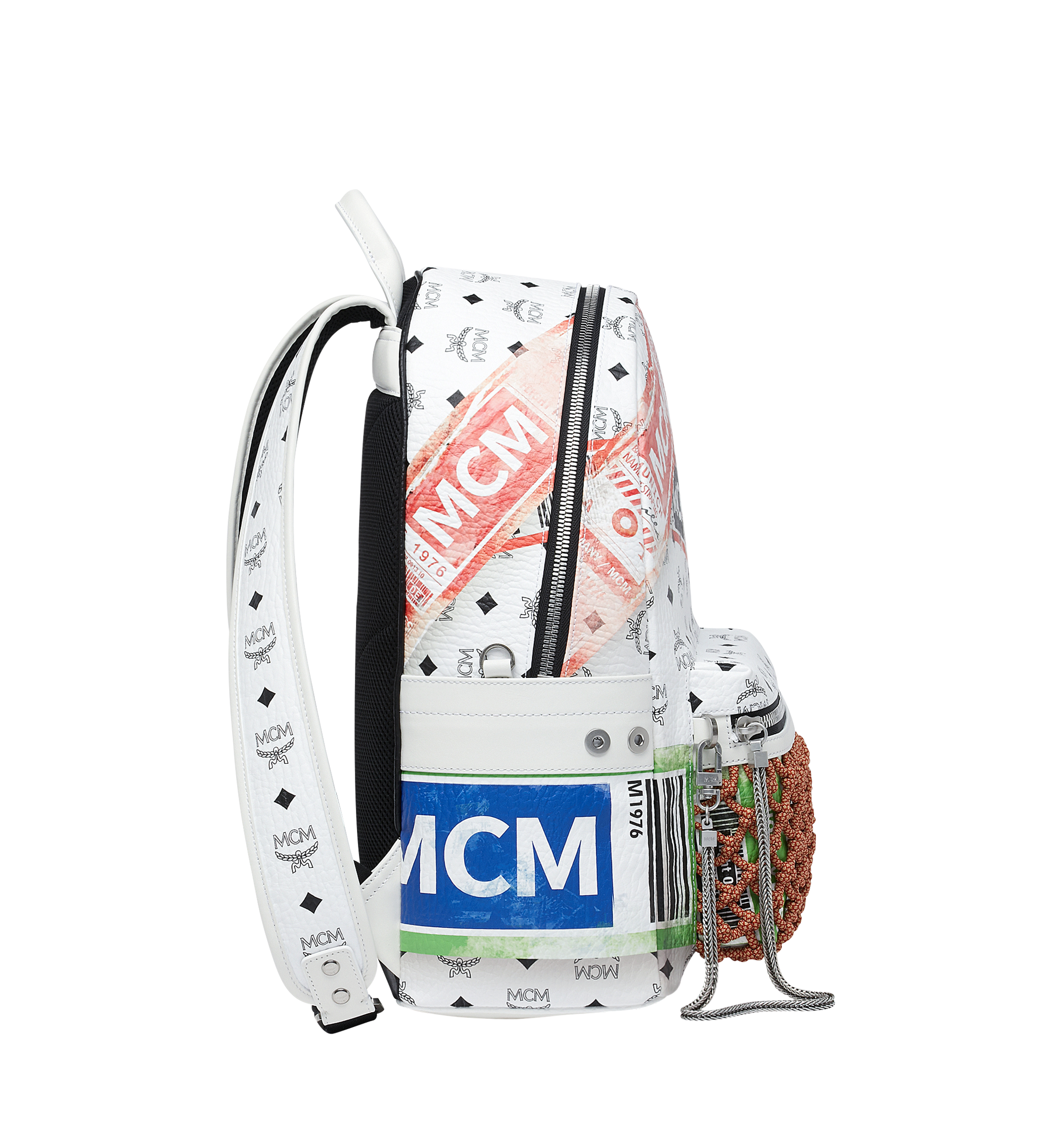 MCM Stark Backpack in Flight Print Visetos White MMK9SVE24WT001 Alternate View 2