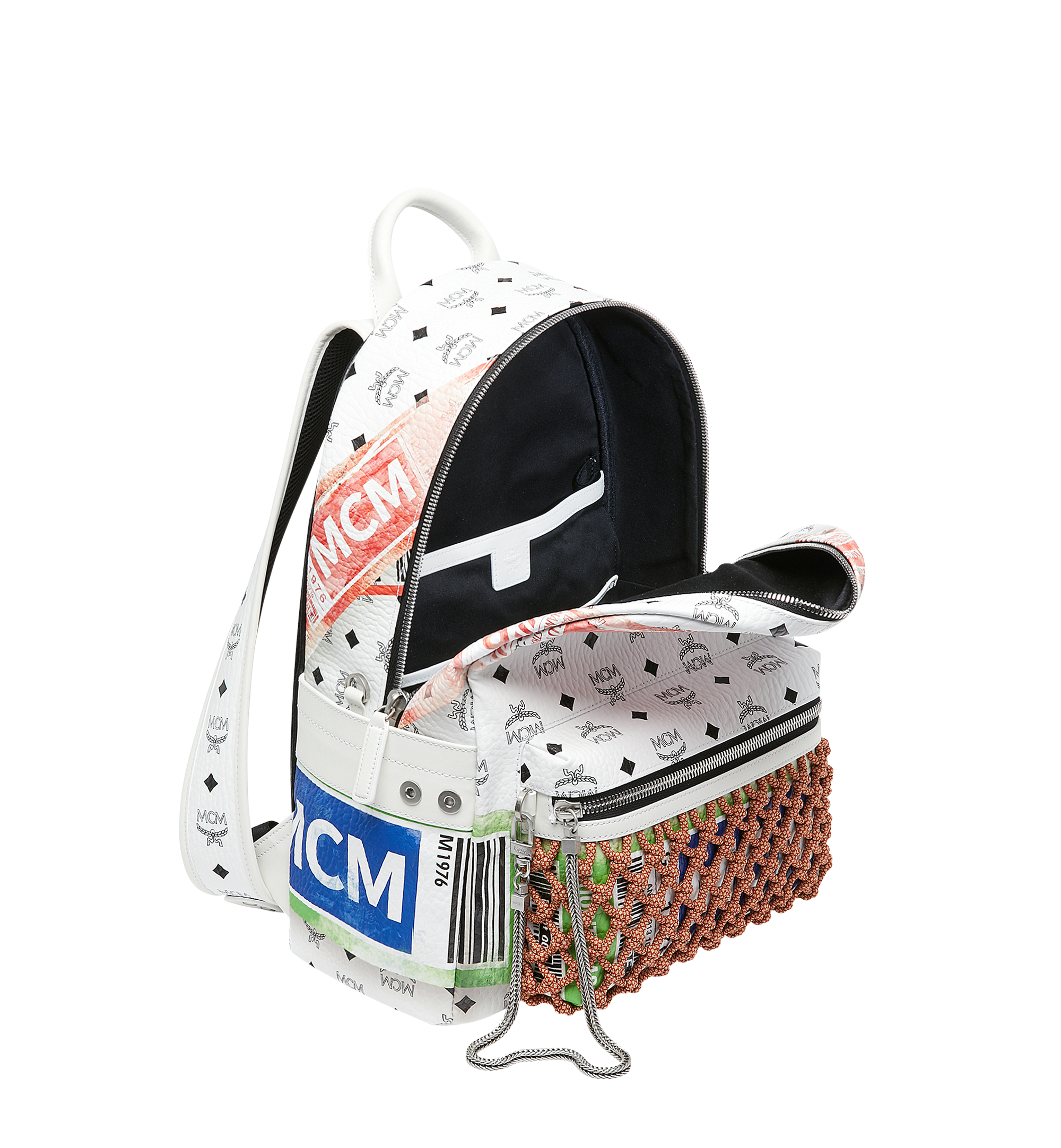 MCM Stark Backpack in Flight Print Visetos White MMK9SVE24WT001 Alternate View 4