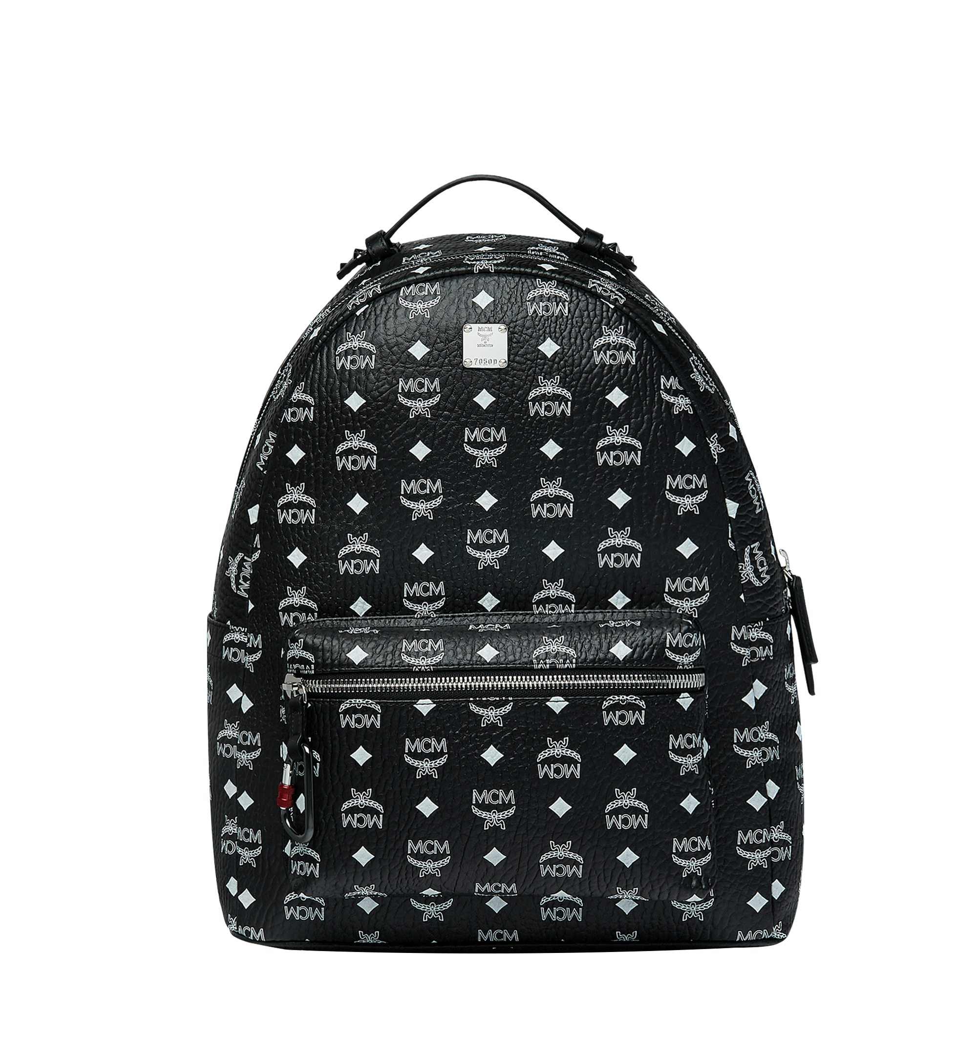 mcm backpack black and white