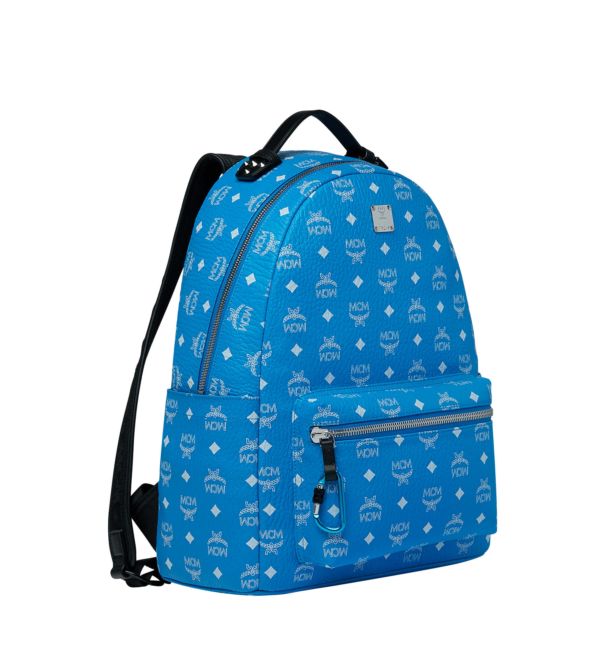 MCM Stark Backpack in White Logo Visetos Blue MMK9SVE48HI001 Alternate View 1