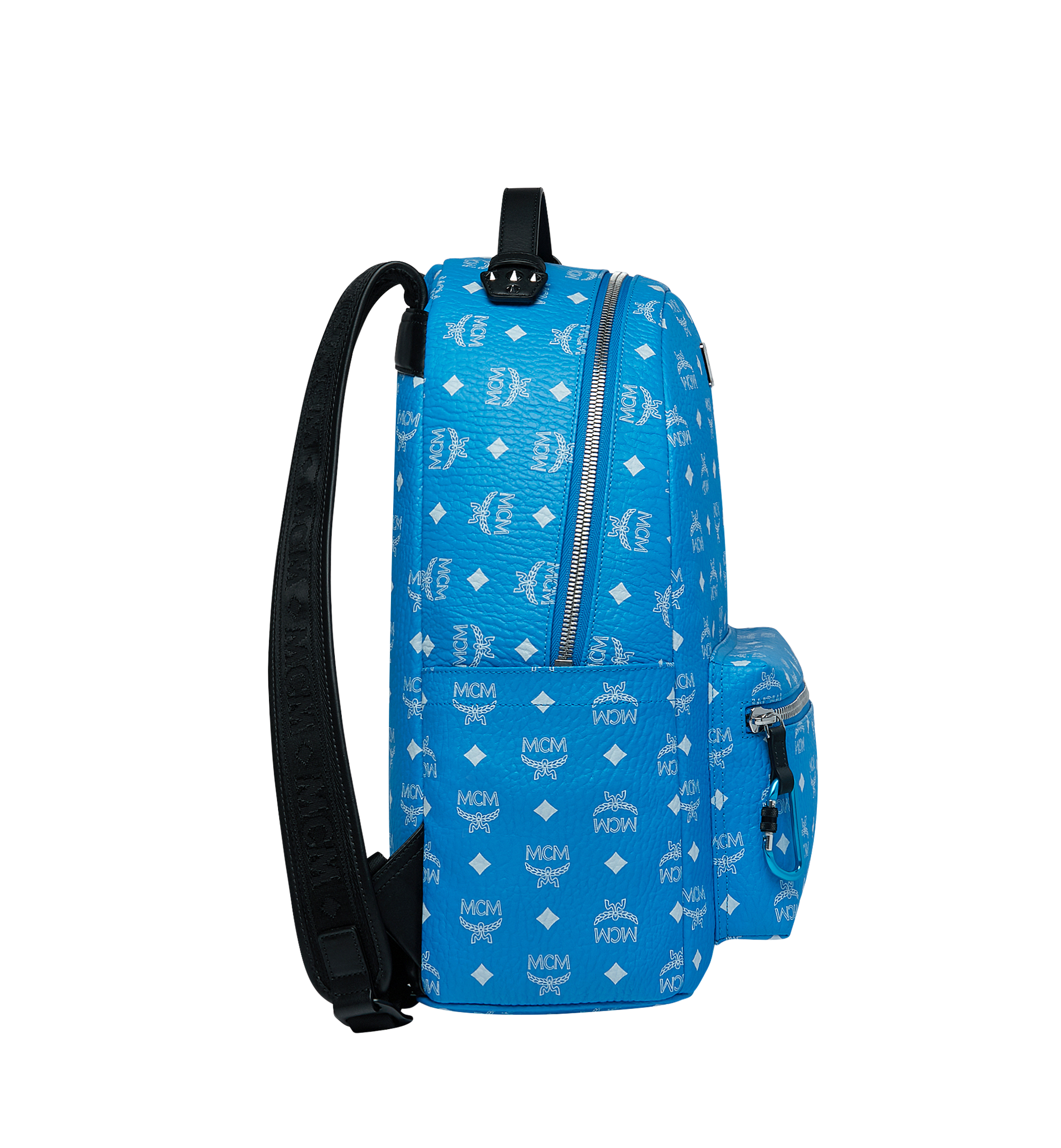 MCM Stark Backpack in White Logo Visetos Blue MMK9SVE48HI001 Alternate View 2