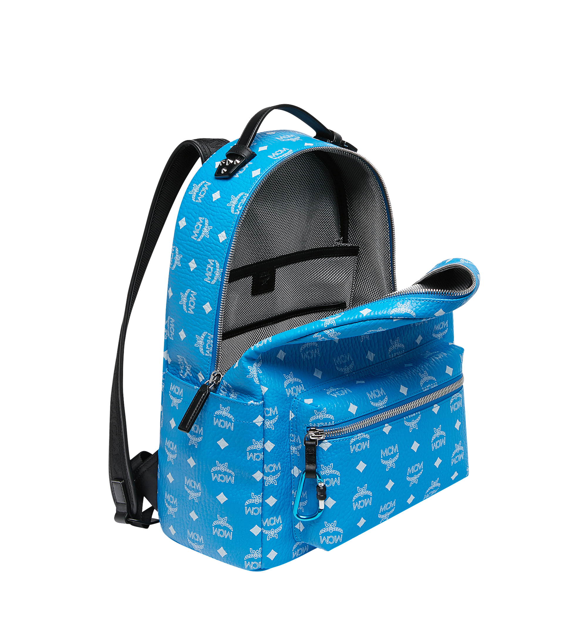 MCM Stark Backpack in White Logo Visetos Blue MMK9SVE48HI001 Alternate View 4