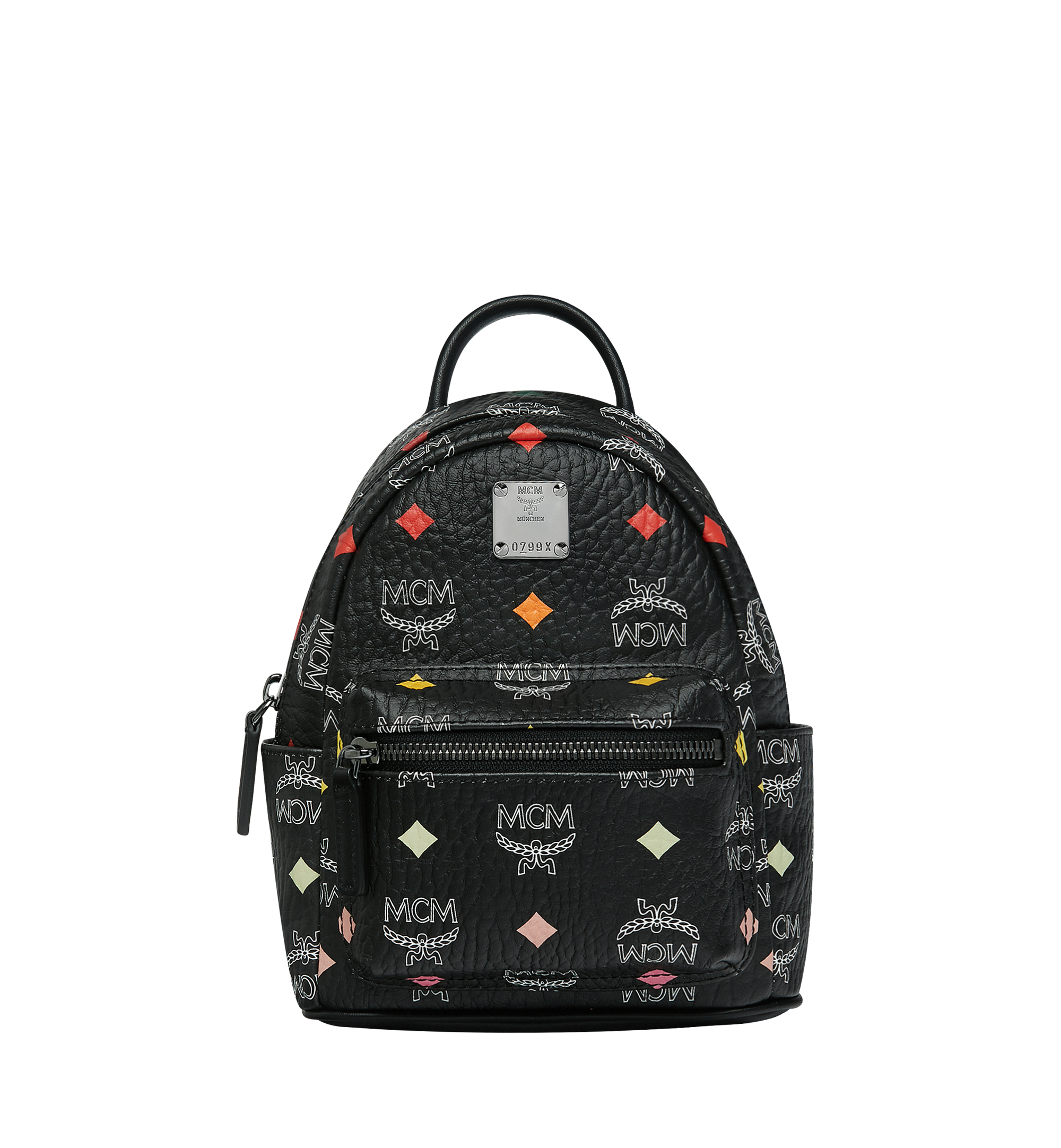 X Mini Stark Bebe Boo Rucksack in Skyoptic Visetos Black MCM DE