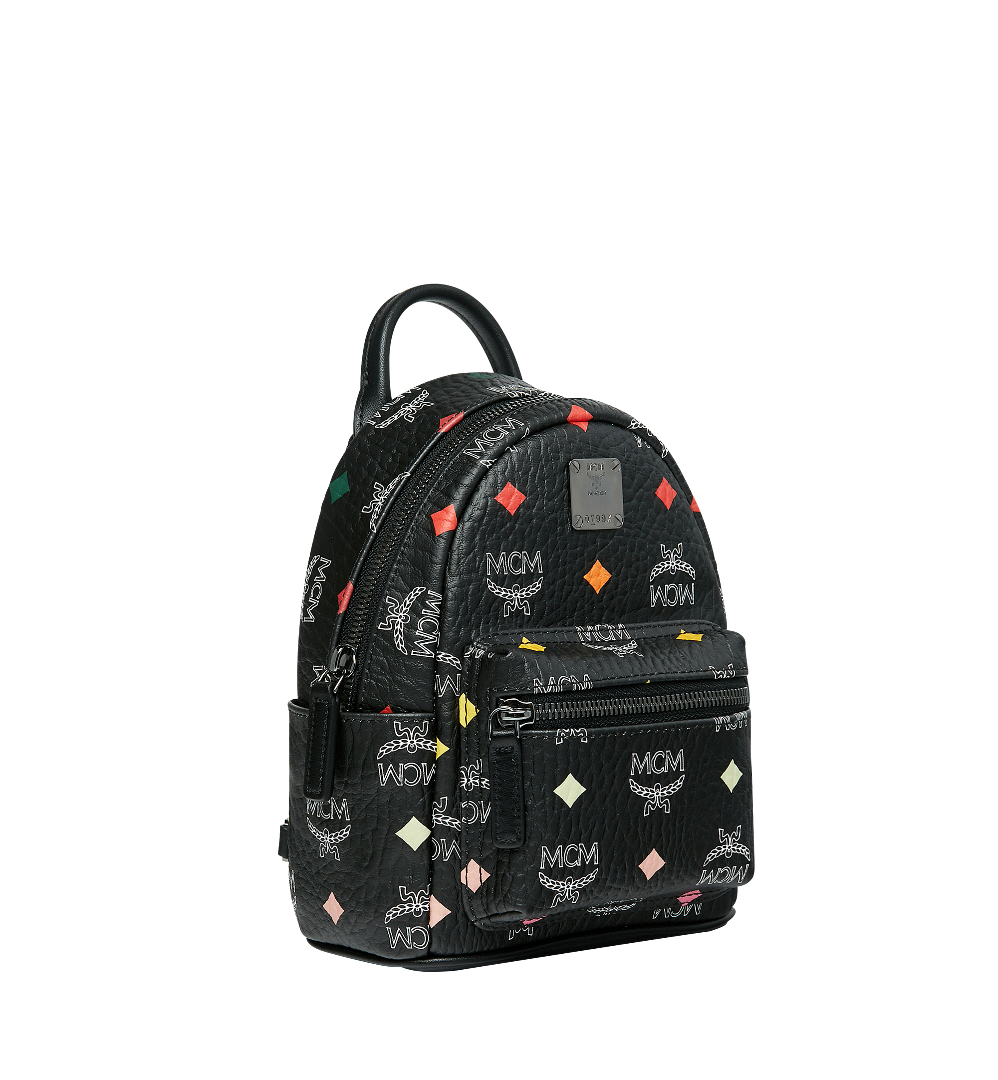 MCM Stark Bebe Boo Backpack in Skyoptic Visetos Black MMK9SVE69BA001 Alternate View 1