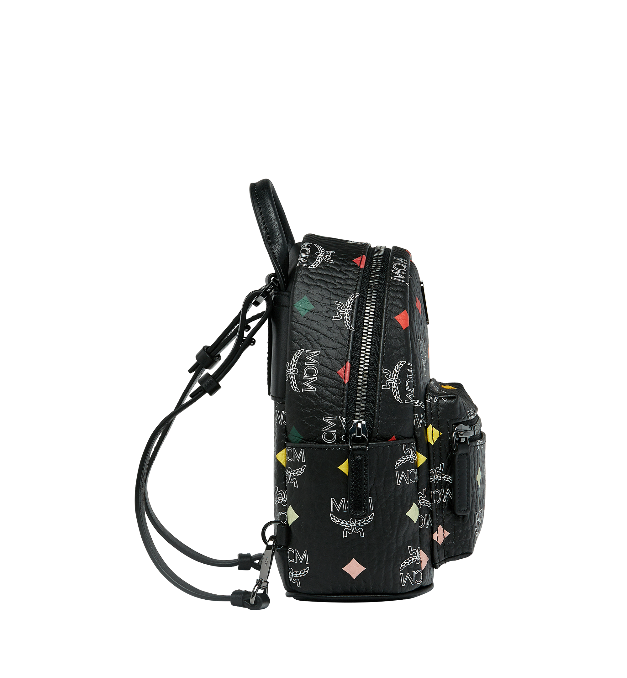 MCM Stark Bebe Boo Backpack in Skyoptic Visetos Black MMK9SVE69BA001 Alternate View 3
