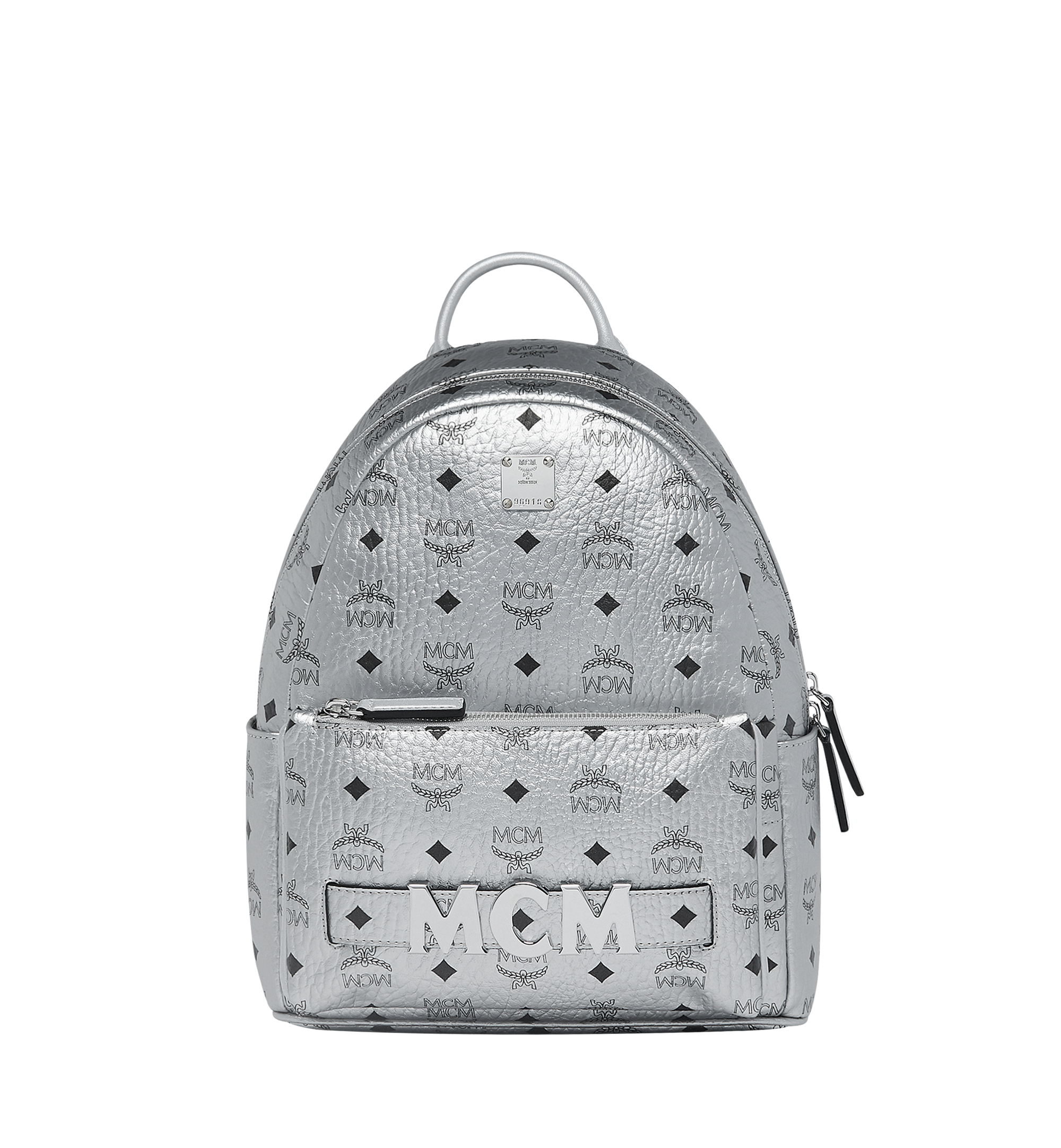 mcm backpack silver and black