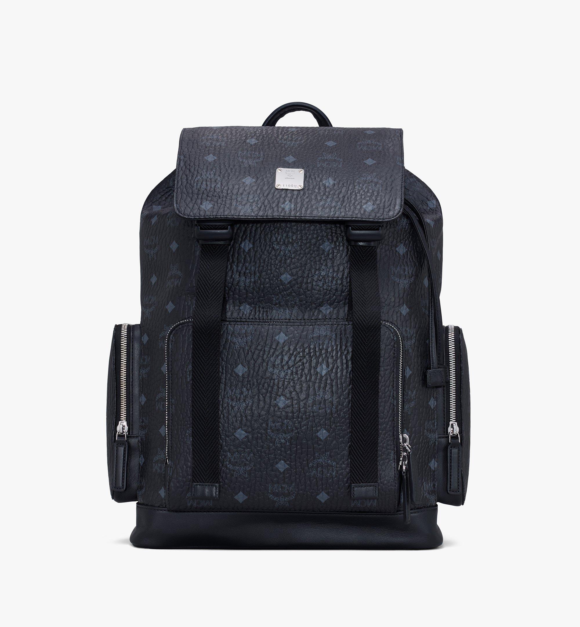 Mcm Brandenburg Backpack in Cubic Jacquard Nylon Black Eco Nylon