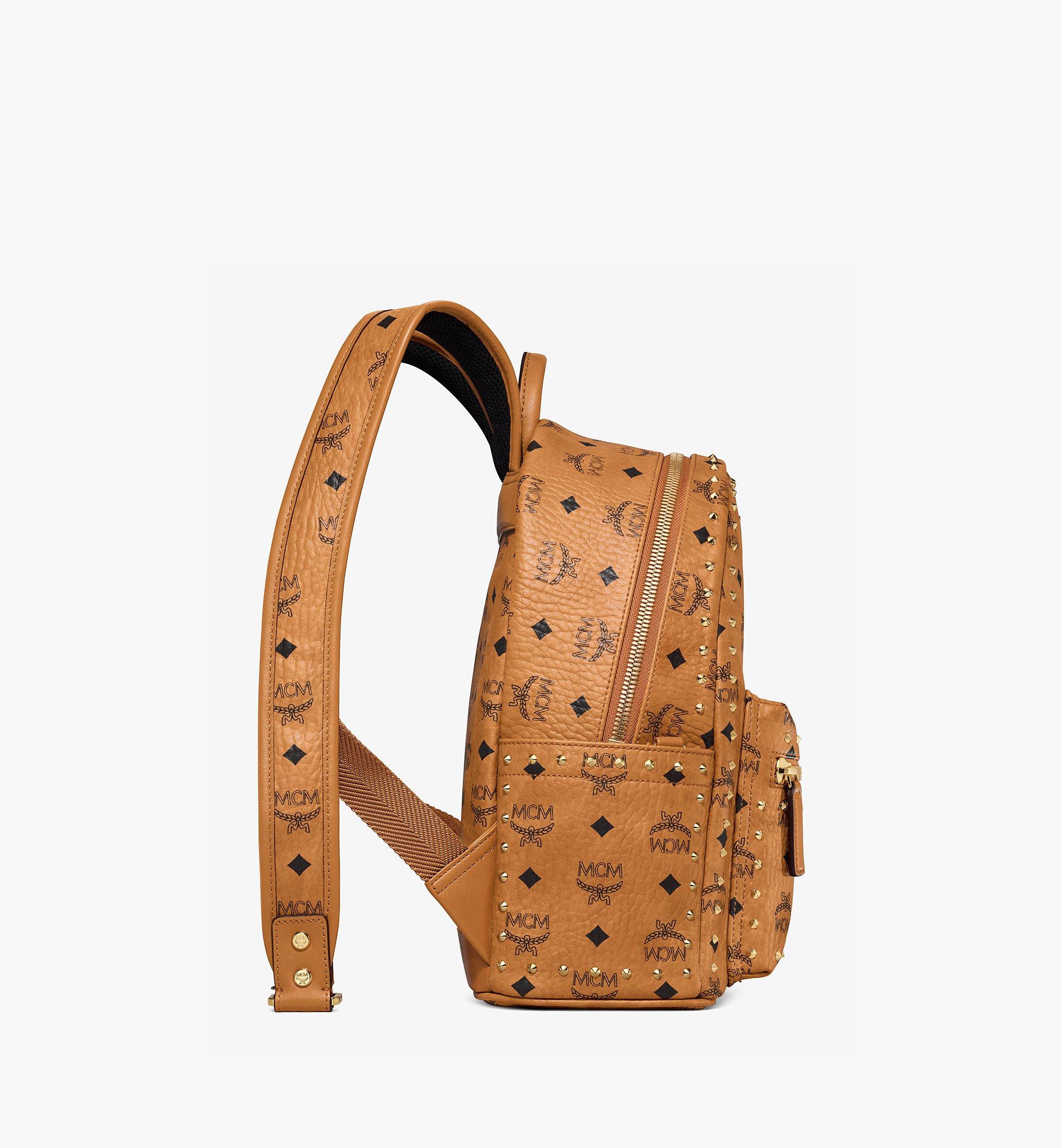 MCM Stark Backpack in Studded Outline Visetos Cognac MMKAAVE01CO001 Alternate View 1