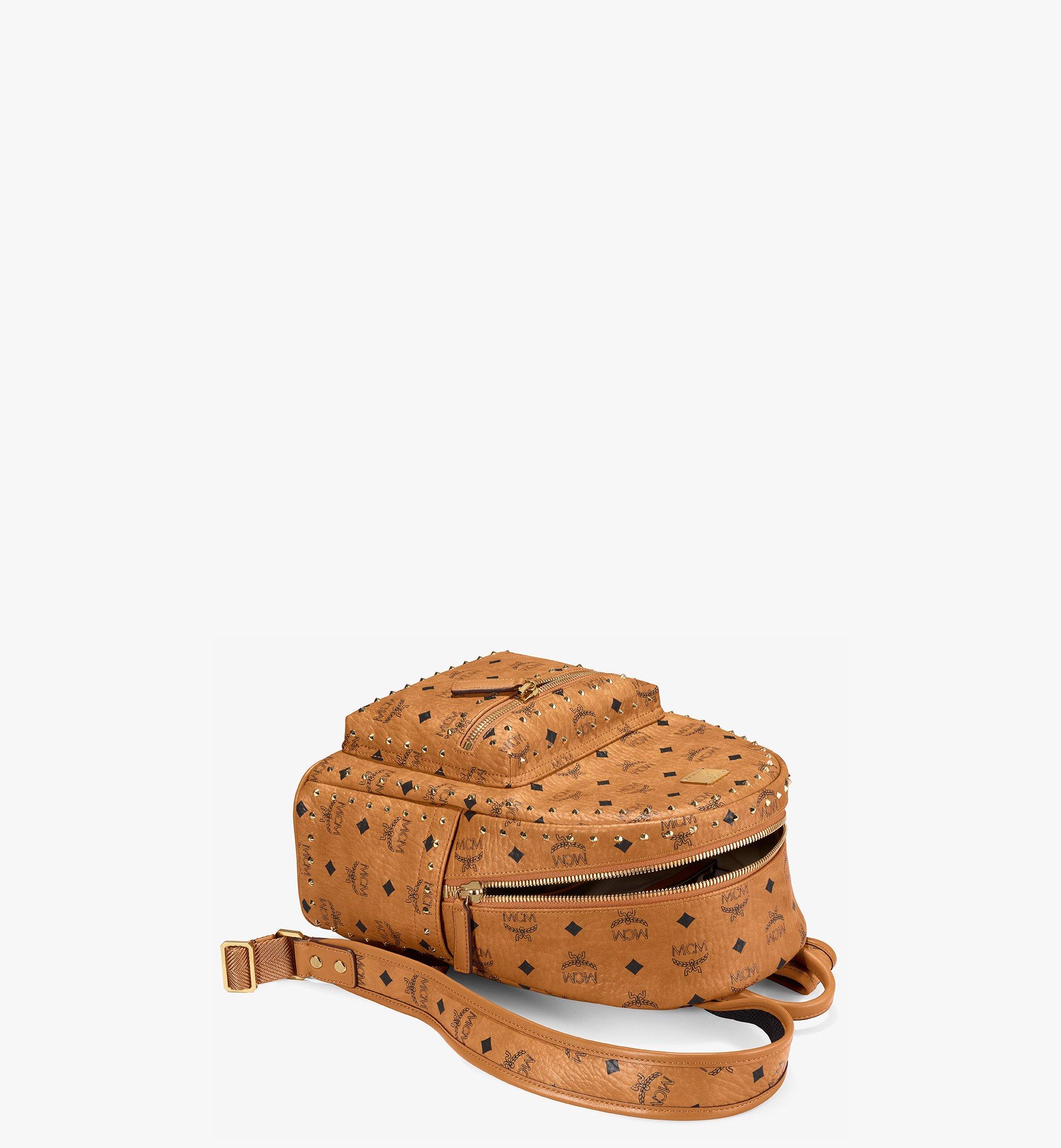 MCM Stark Backpack in Studded Outline Visetos Cognac MMKAAVE01CO001 Alternate View 2