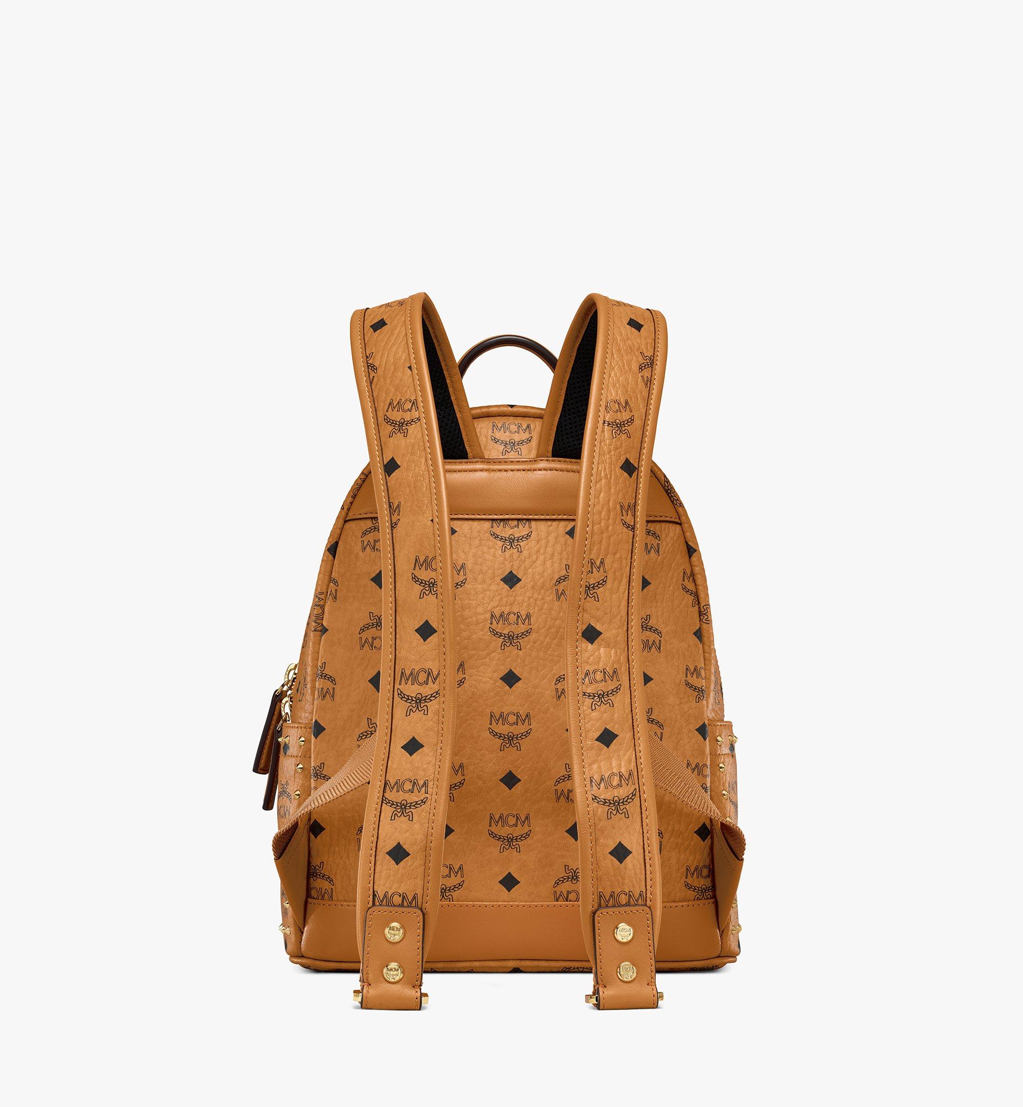 Small Stark Backpack in Studded Outline Visetos Cognac | MCM ®CN