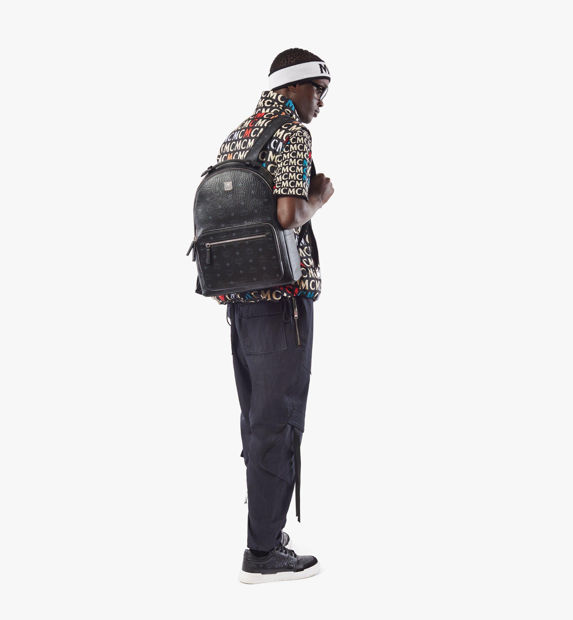 MCM Stark Backpack in Visetos Black MMKAAVE07BK001 Alternate View 3