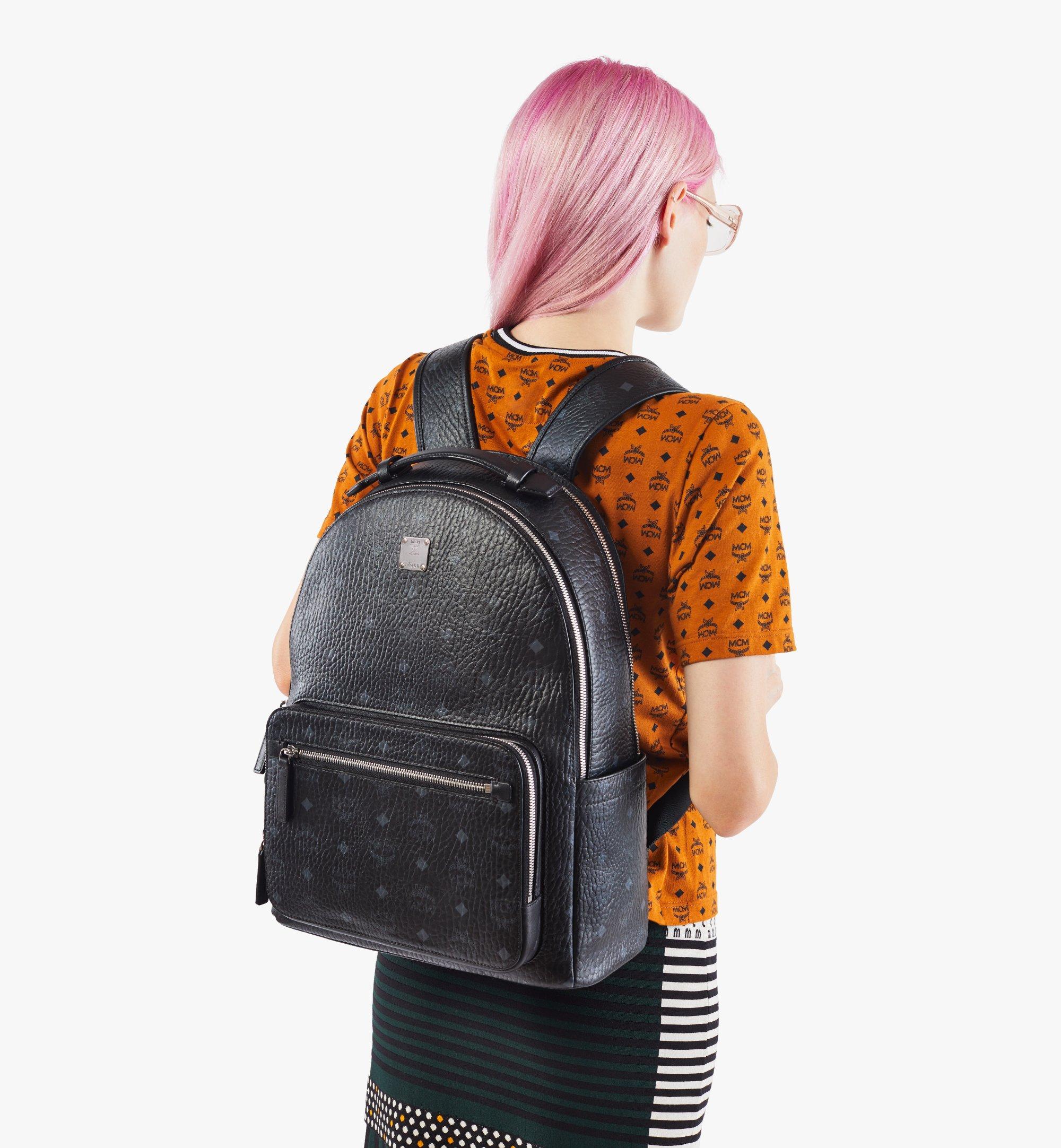 Mcm backpack black medium sale