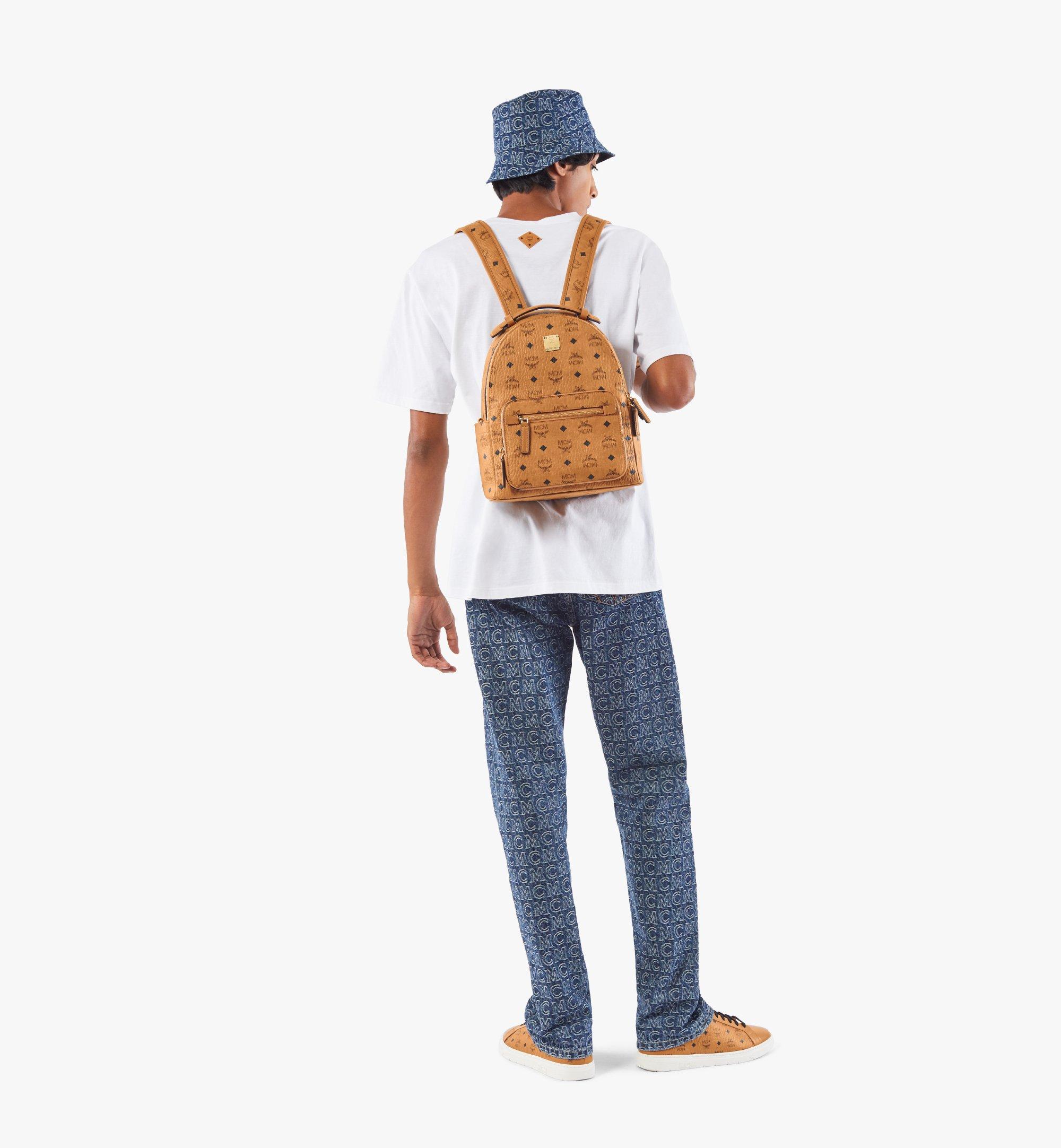 MCM Small Stark backpack in Visetos and Nappa leather –