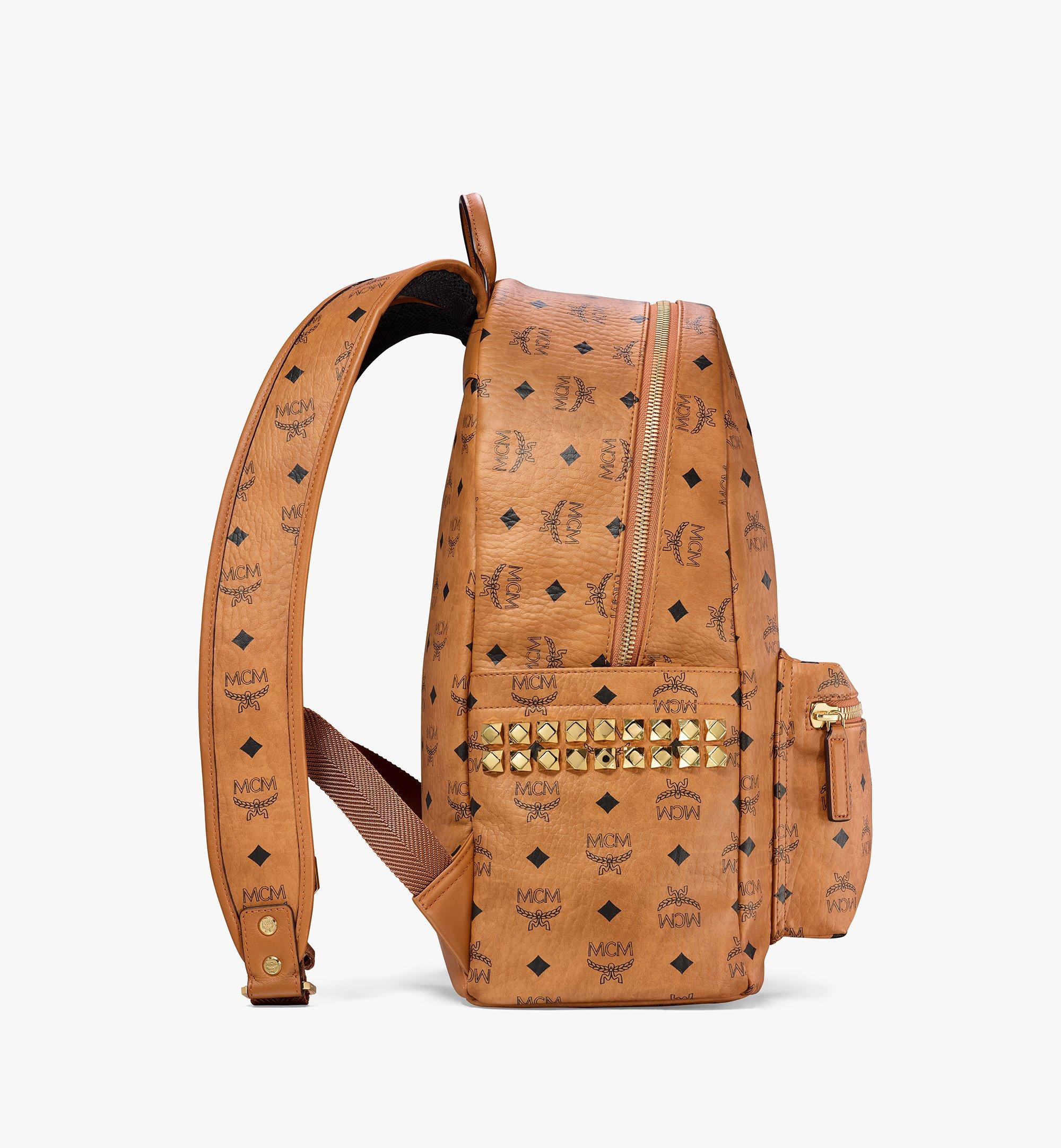 Medium Stark Side Studs Backpack in Visetos Cognac | MCM ®US
