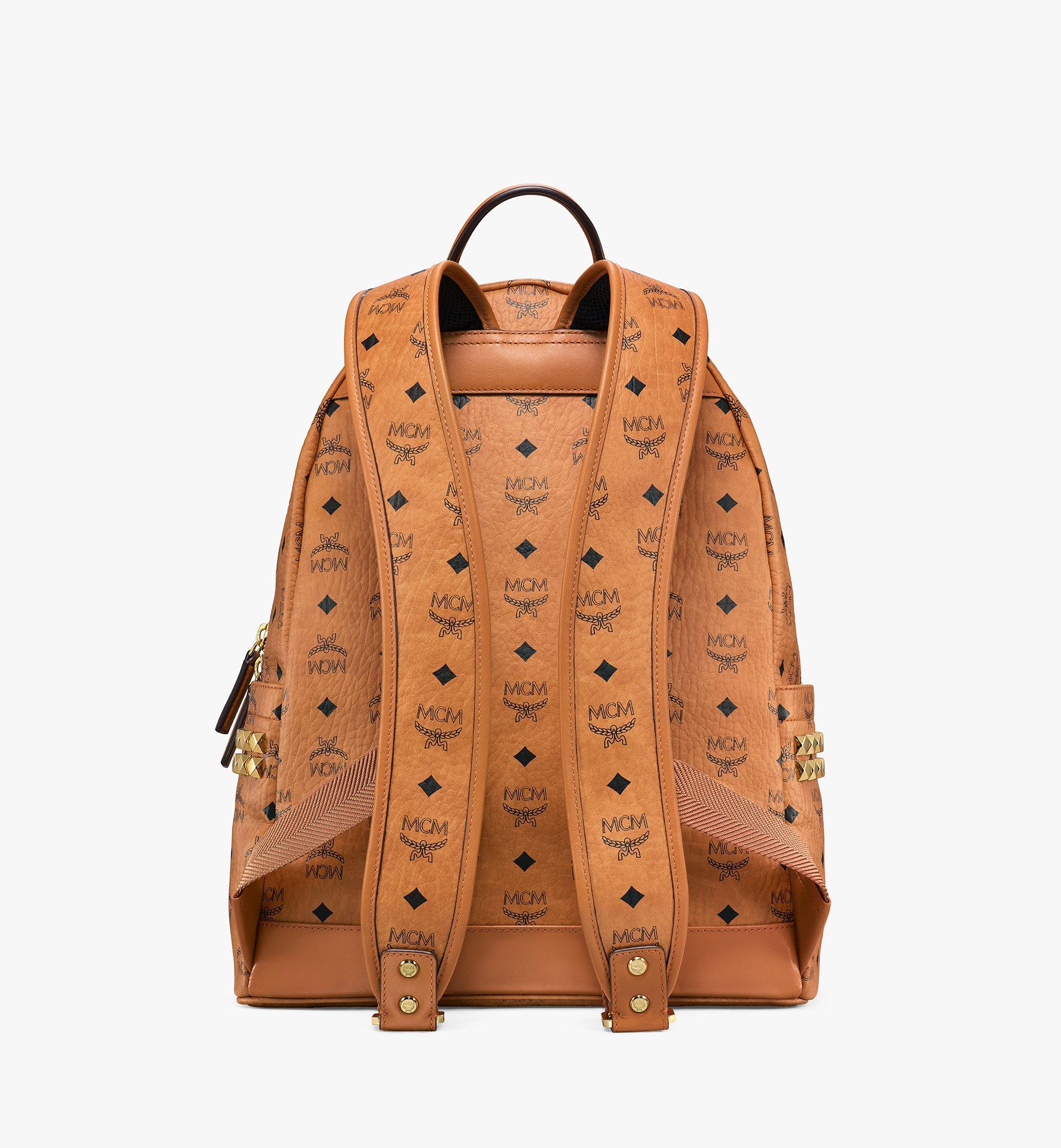 Medium Stark Side Studs Backpack in Visetos Cognac | MCM ®US