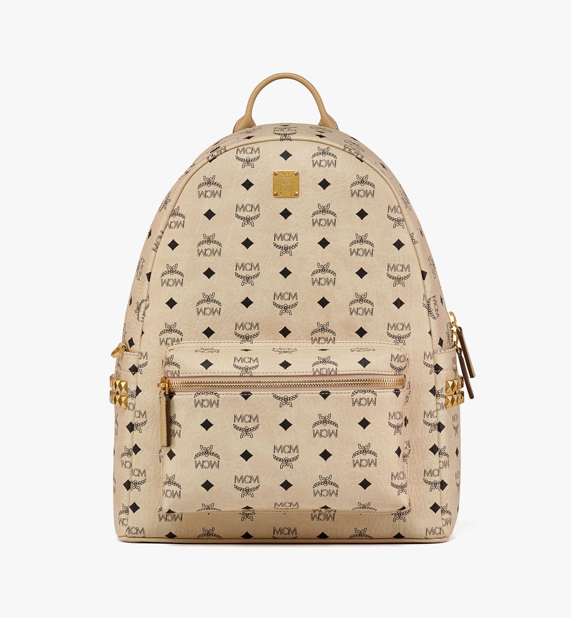 Medium Stark Side Studs Backpack in Visetos Beige | MCM ®JP