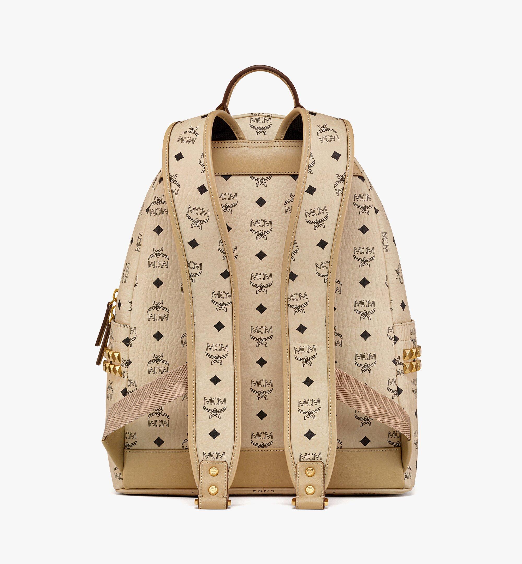 Medium Stark Side Studs Backpack in Visetos Beige | MCM ®CA