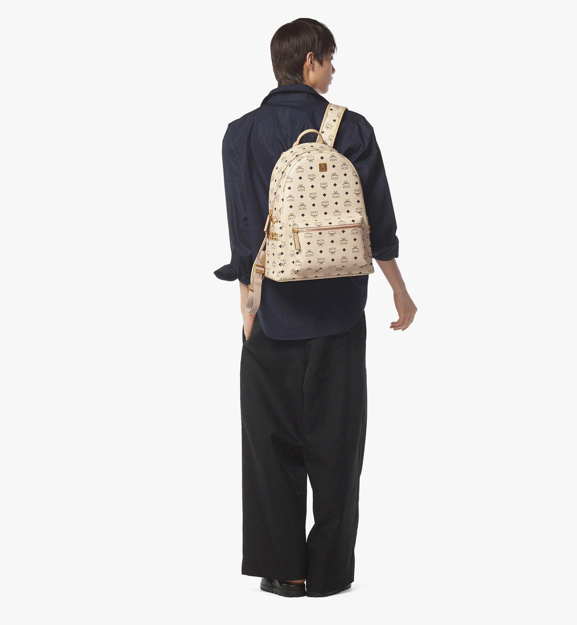 Medium Stark Side Studs Backpack in Visetos Beige | MCM ®JP