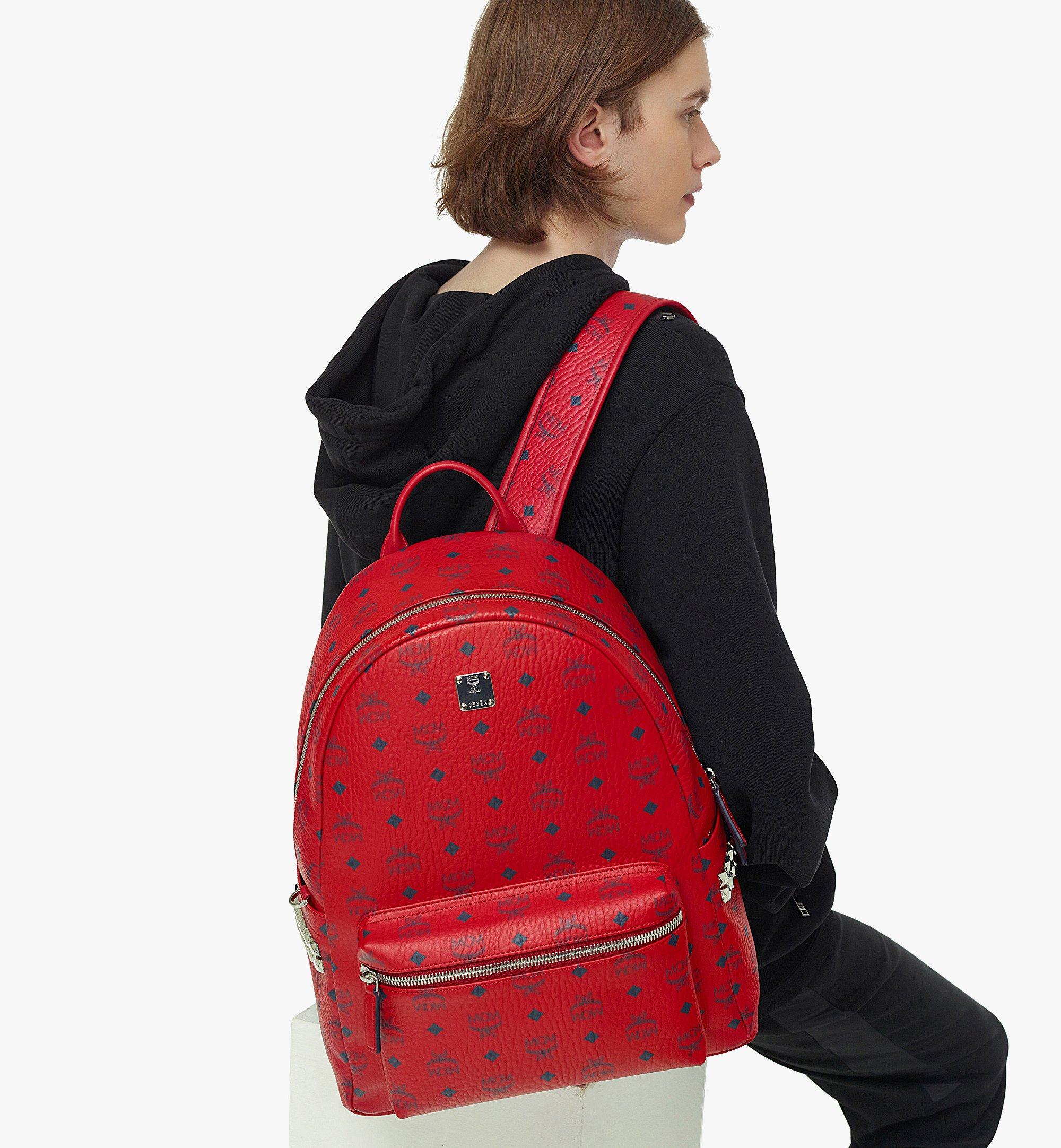 AUTHENTIC MCM Visetos Red Color Backpack