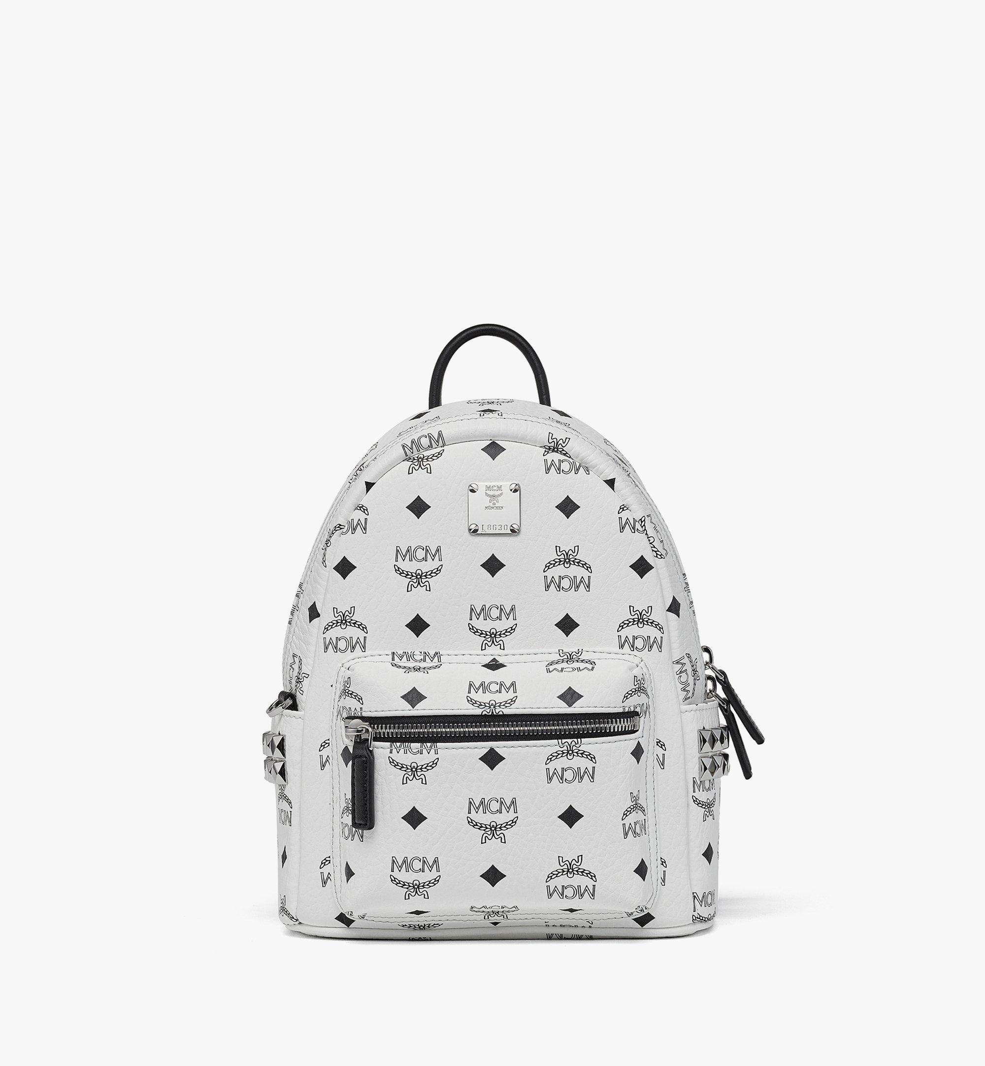 Mini Stark Side Studs Backpack in Visetos White MCM TH