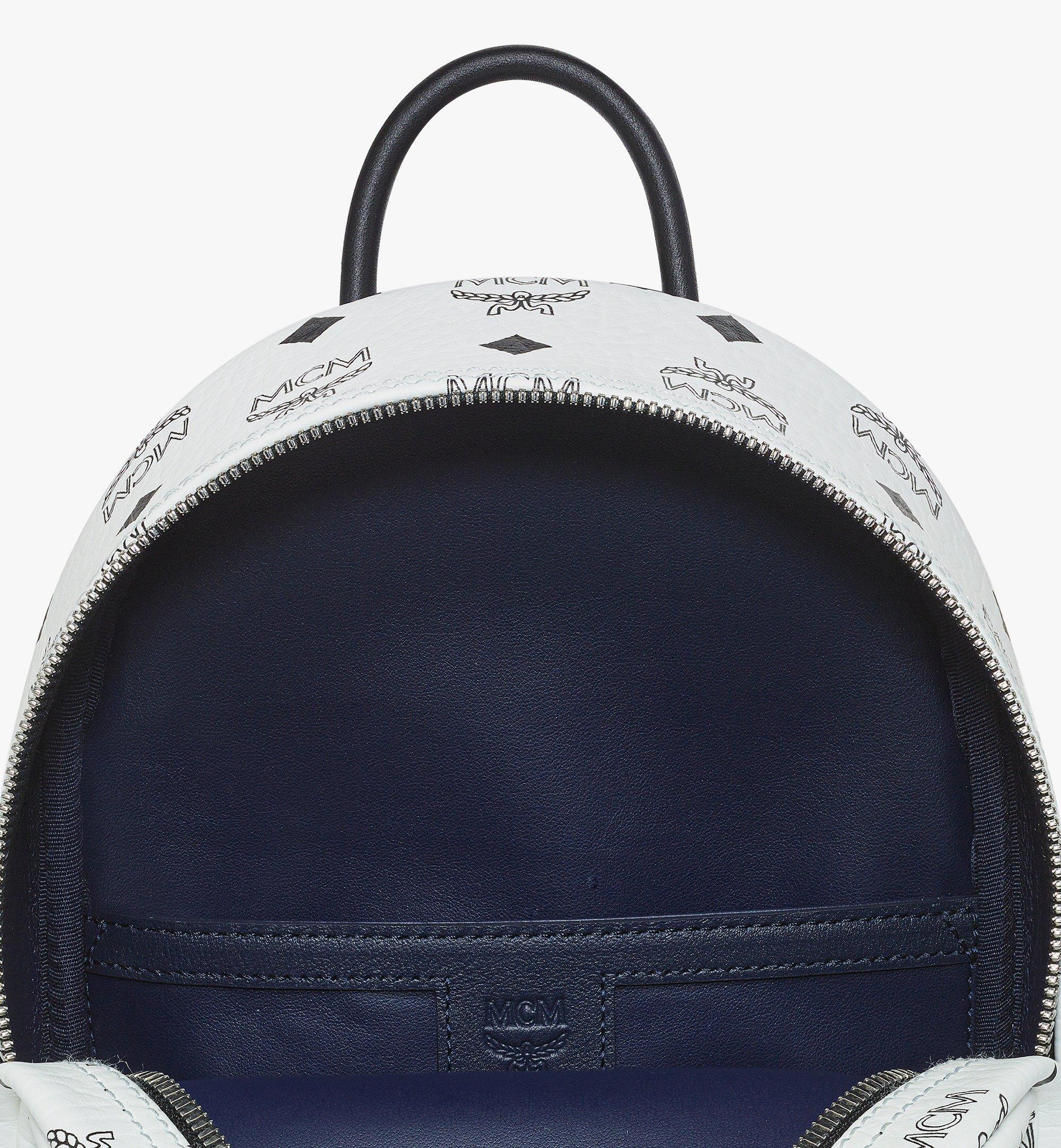 MCM Stark Side Studs Backpack in Visetos White MMKAAVE10WT001 Alternate View 2