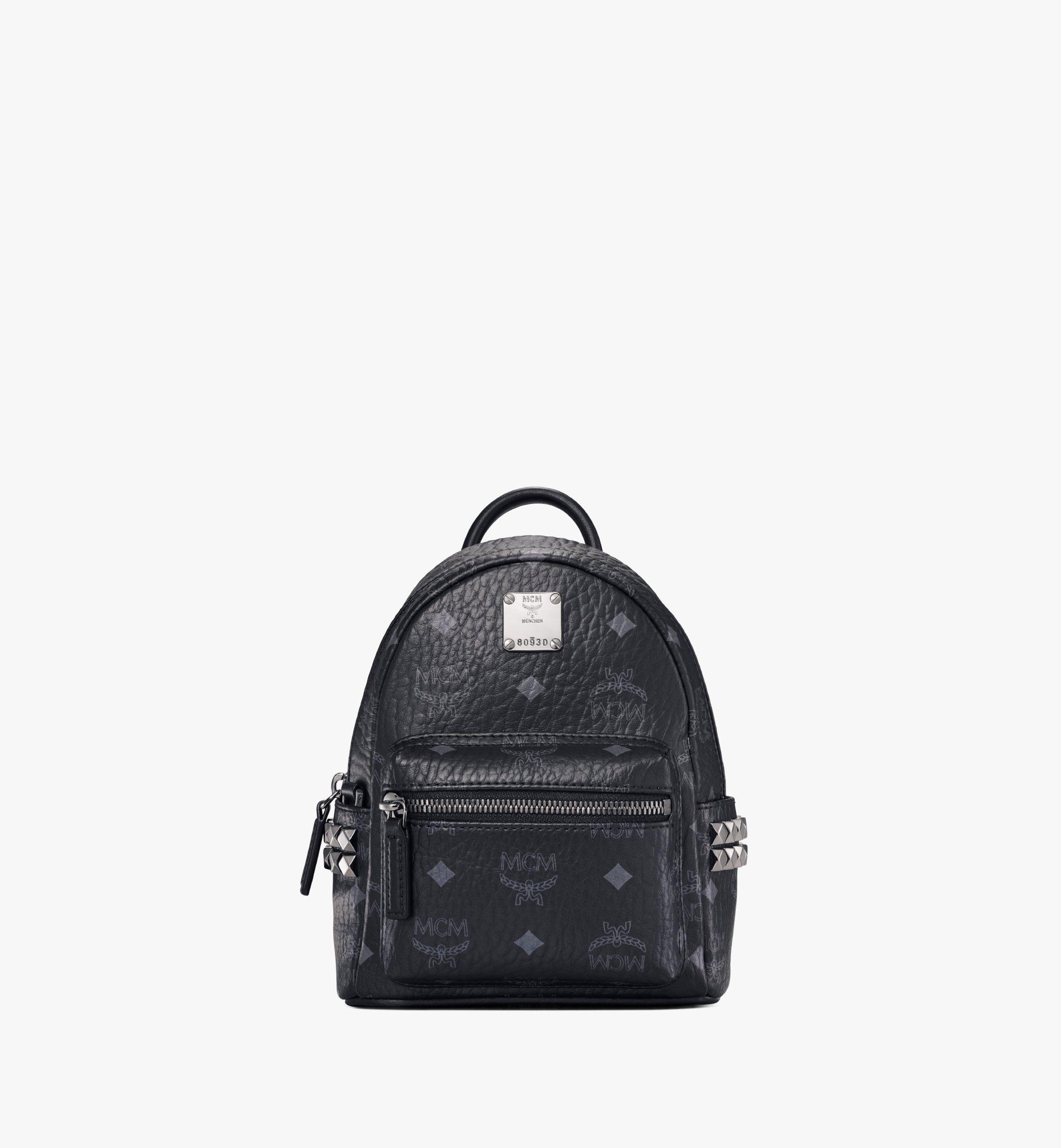 X Mini Stark Bebe Boo Side Studs Backpack in Visetos Black MCM US