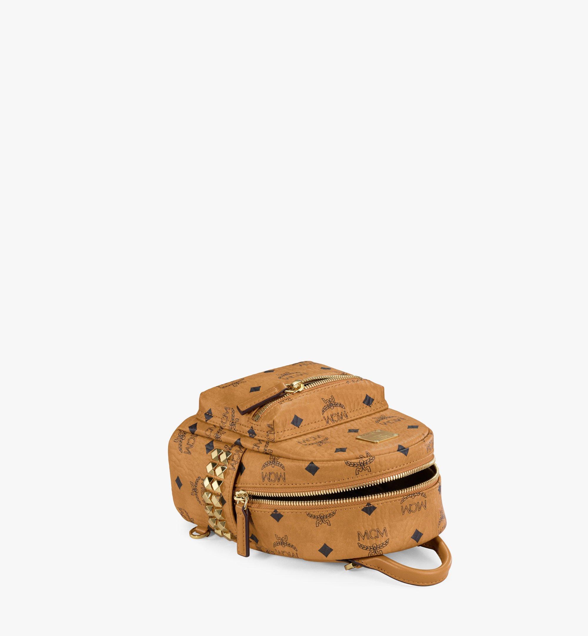 X-Mini Stark Bebe Boo Side Studs Backpack in Visetos Cognac | MCM ®US