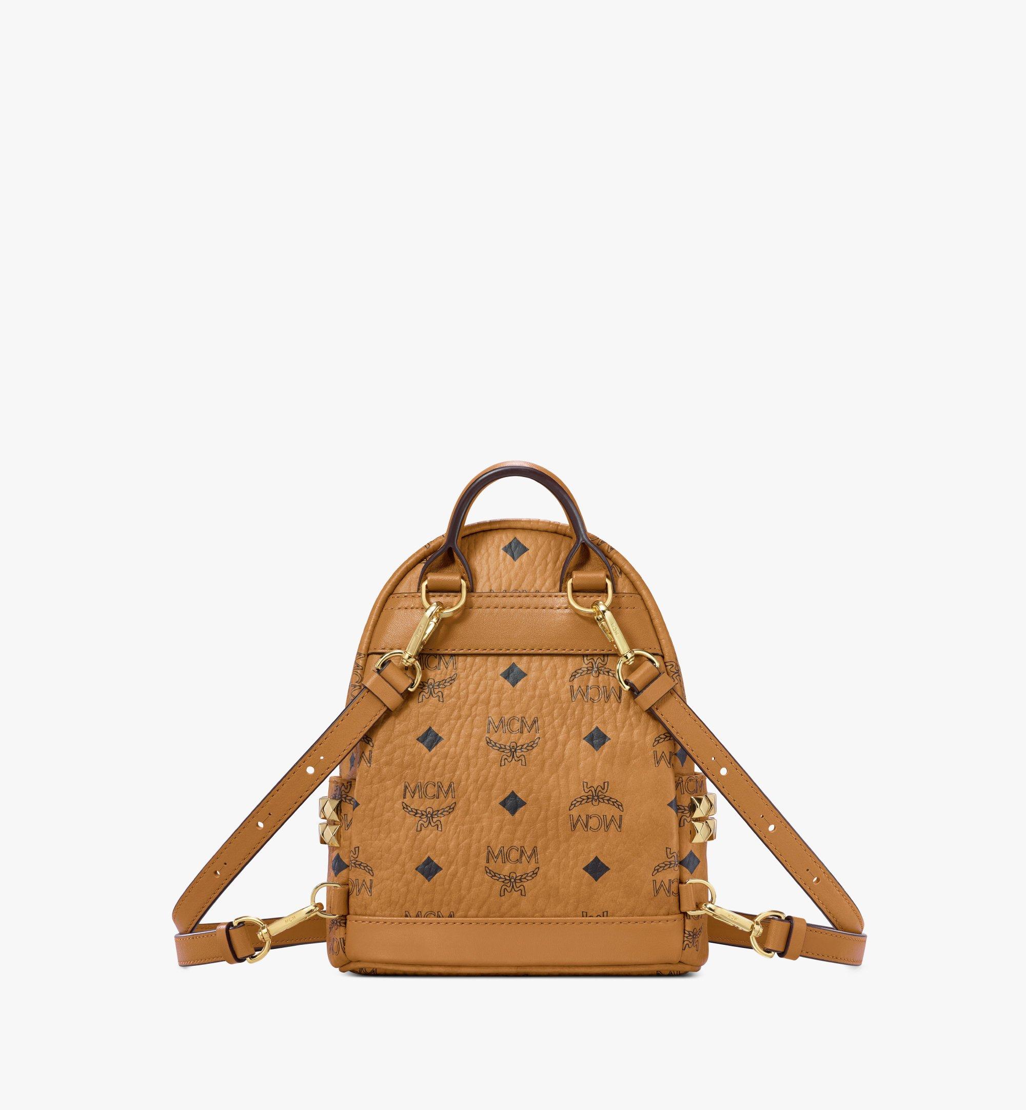 Mcm stark side studs on sale bebe boo backpack in visetos