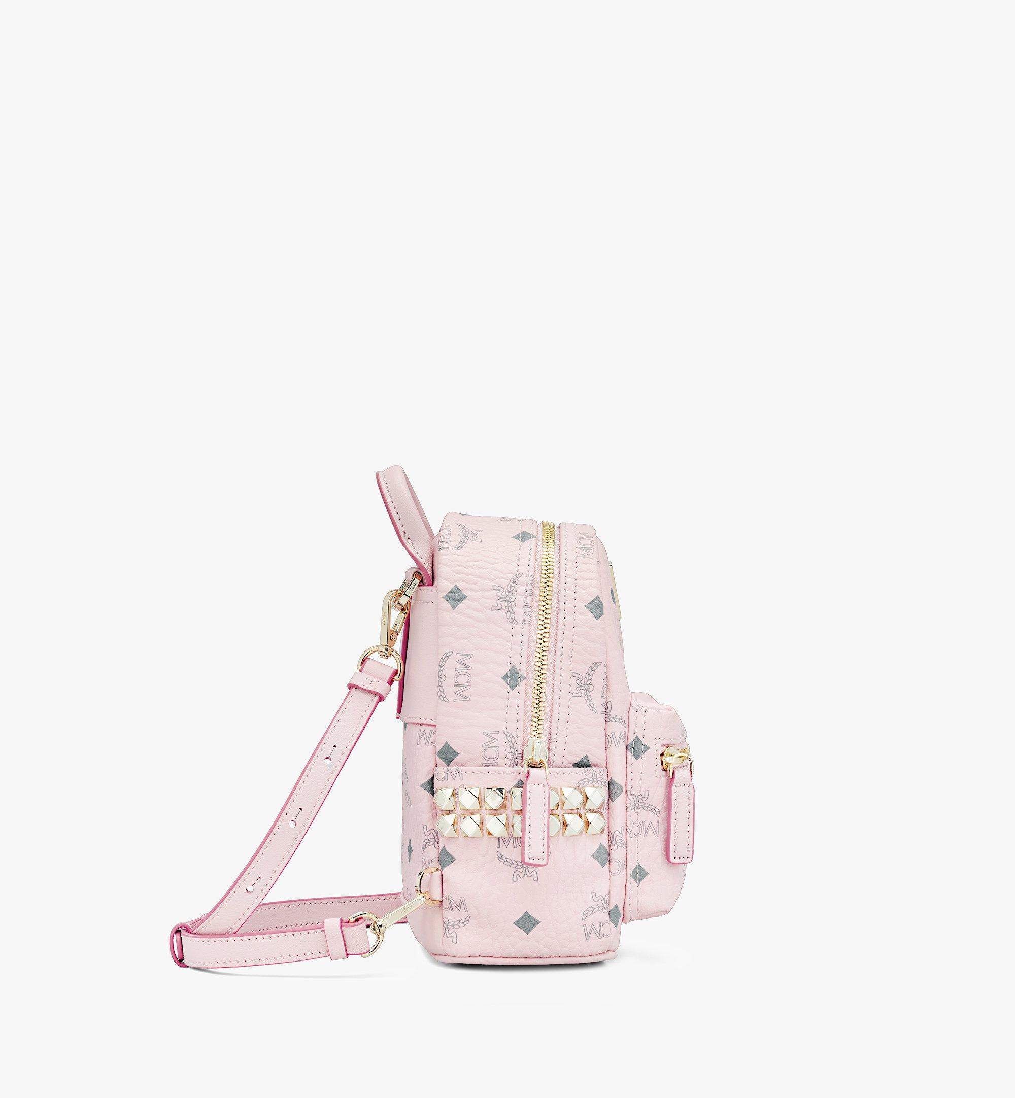 MCM Stark Bebe Boo Rucksack in Visetos mit seitlichen Nieten Pink MMKAAVE13QH001 Noch mehr sehen 1