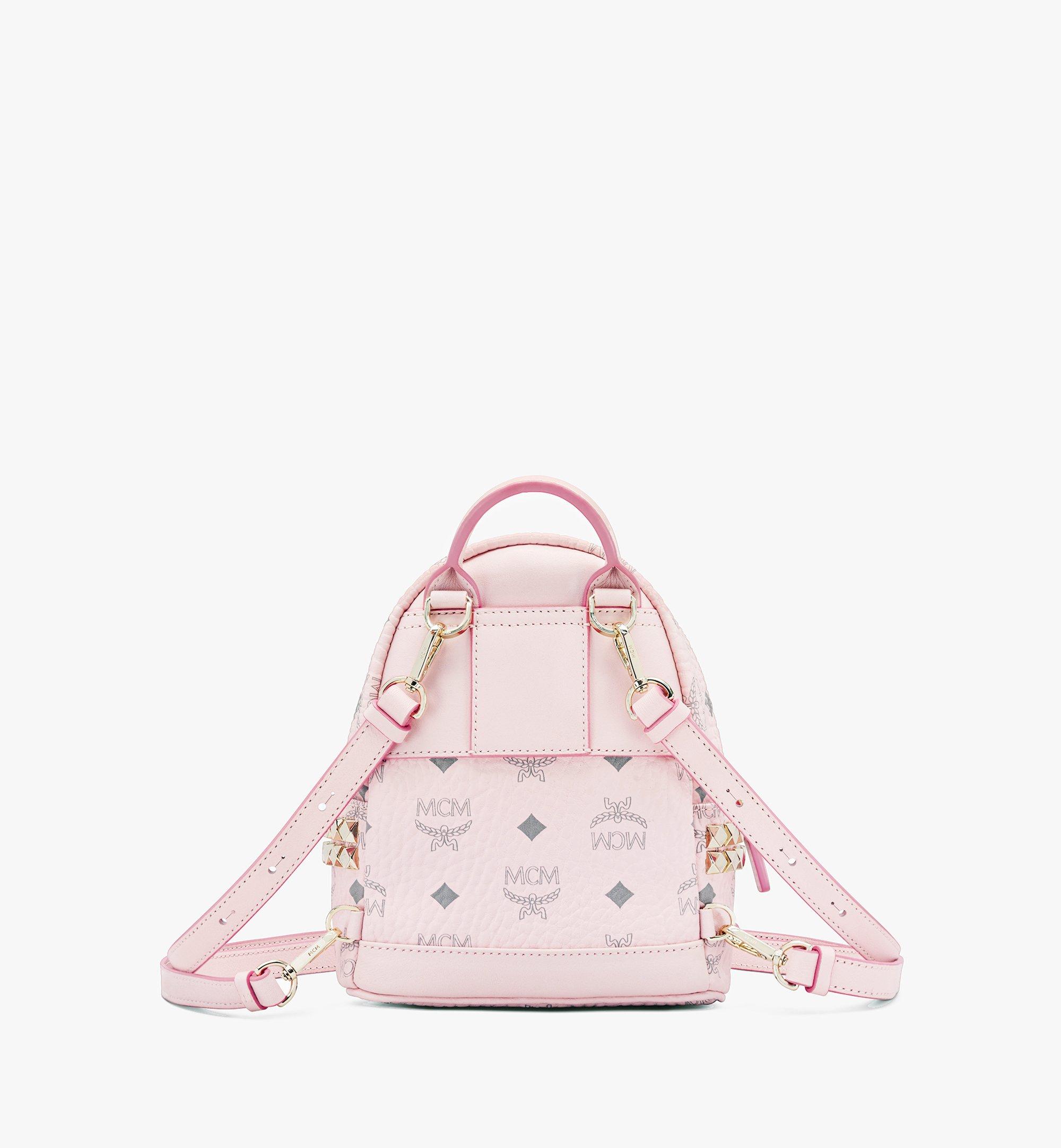 MCM Stark Bebe Boo Rucksack in Visetos mit seitlichen Nieten Pink MMKAAVE13QH001 Noch mehr sehen 2