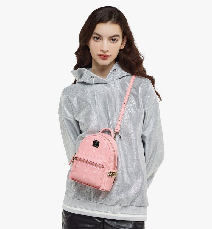 X-Mini Stark Bebe Boo Side Studs Backpack In Visetos Pink | Mcm ®Hk