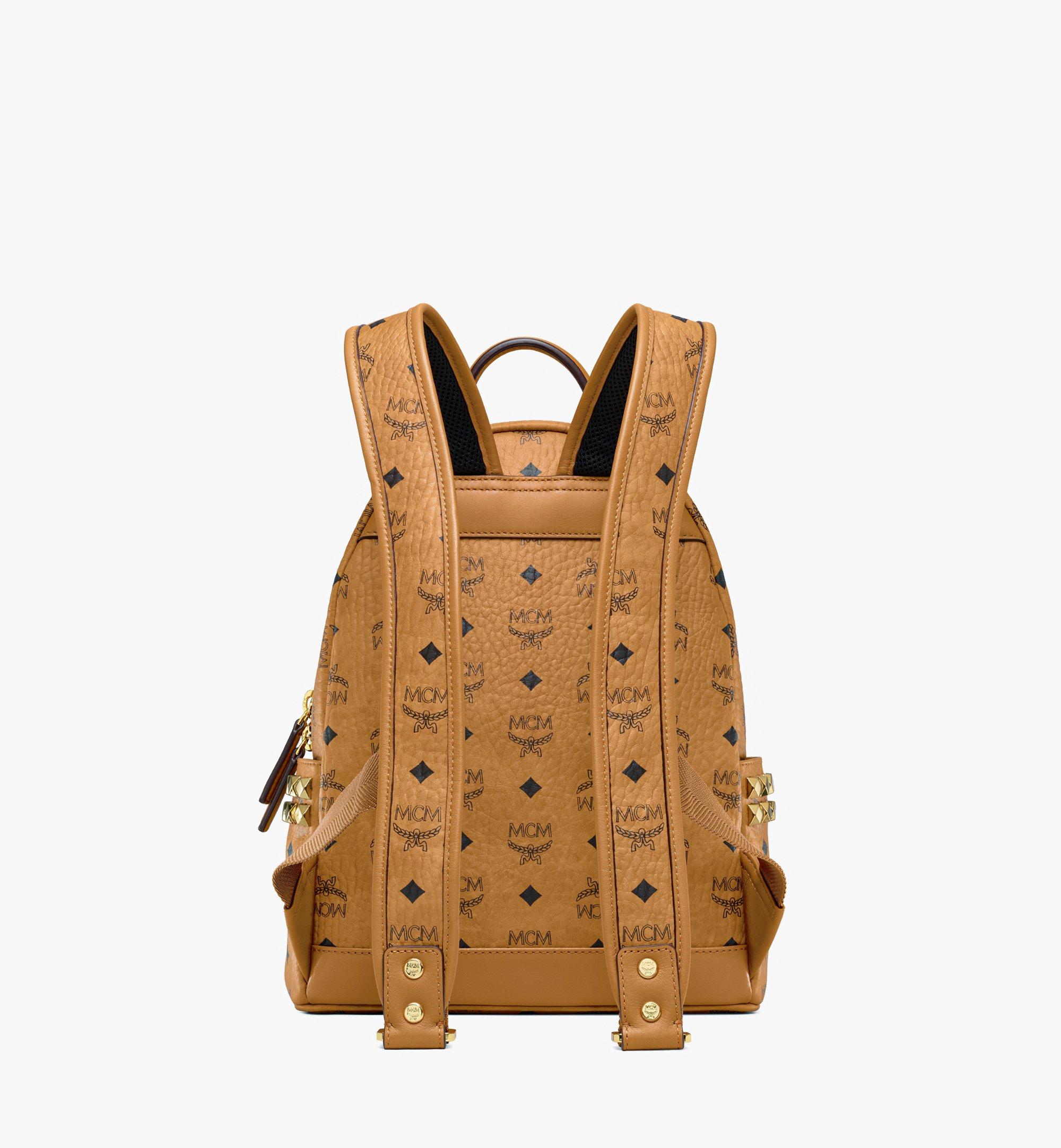 SMALL Stark Side Studs Backpack in Visetos Cognac MCM JP