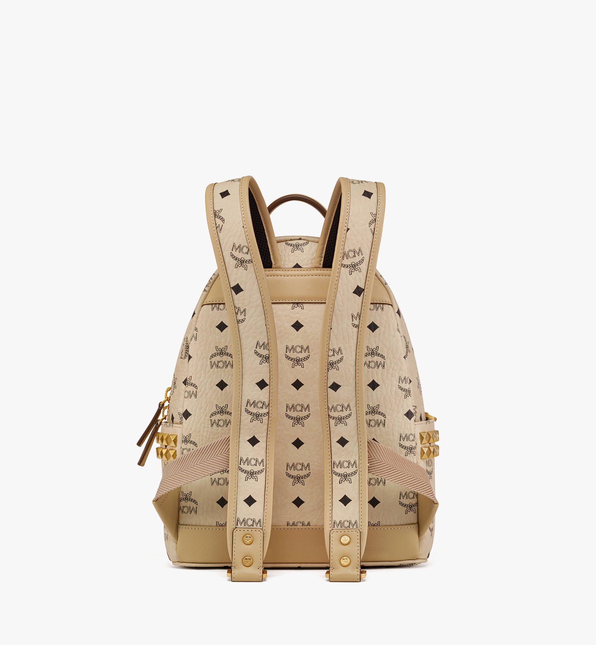 Small Stark Side Studs Backpack in Visetos Beige | MCM ®JP