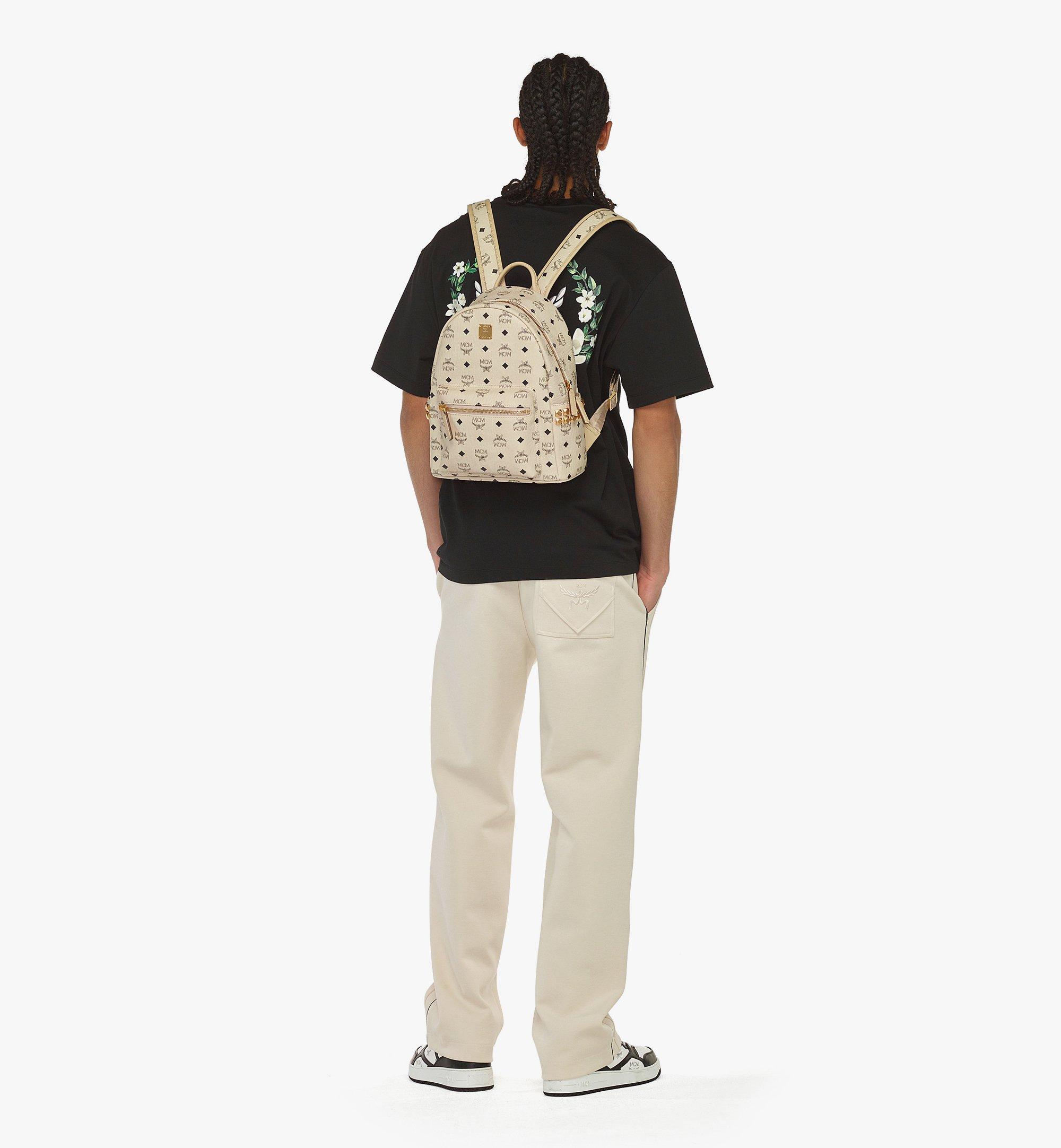 Small Stark Side Studs Backpack in Visetos Beige | MCM ®JP