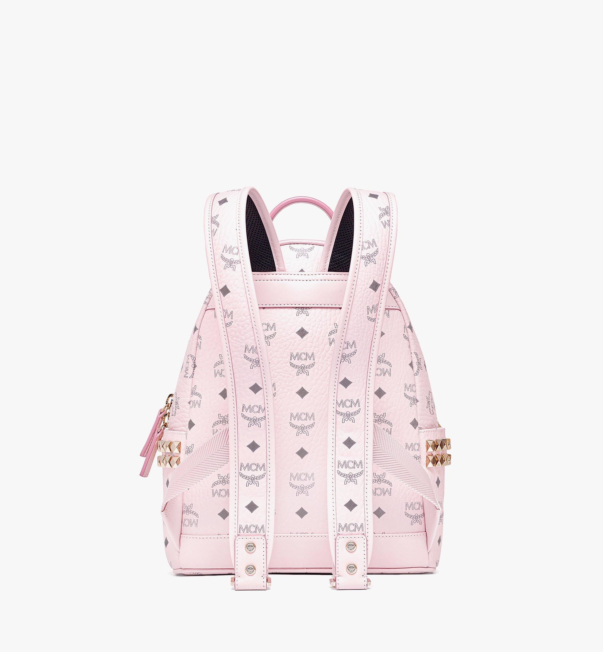 Small Stark Side Studs Backpack in Visetos Pink MCM FI