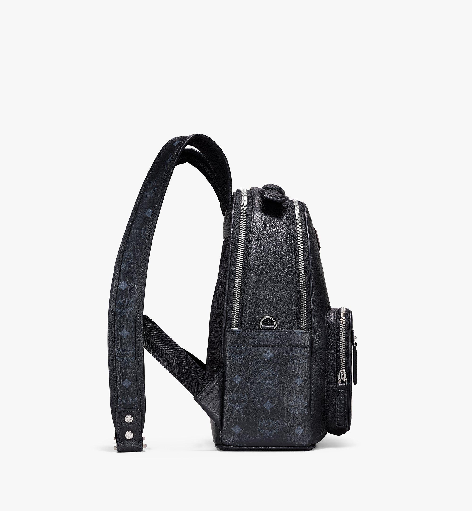MCM Stark Backpack in Visetos Leather Block Black MMKAAVE23BK001 Alternate View 1