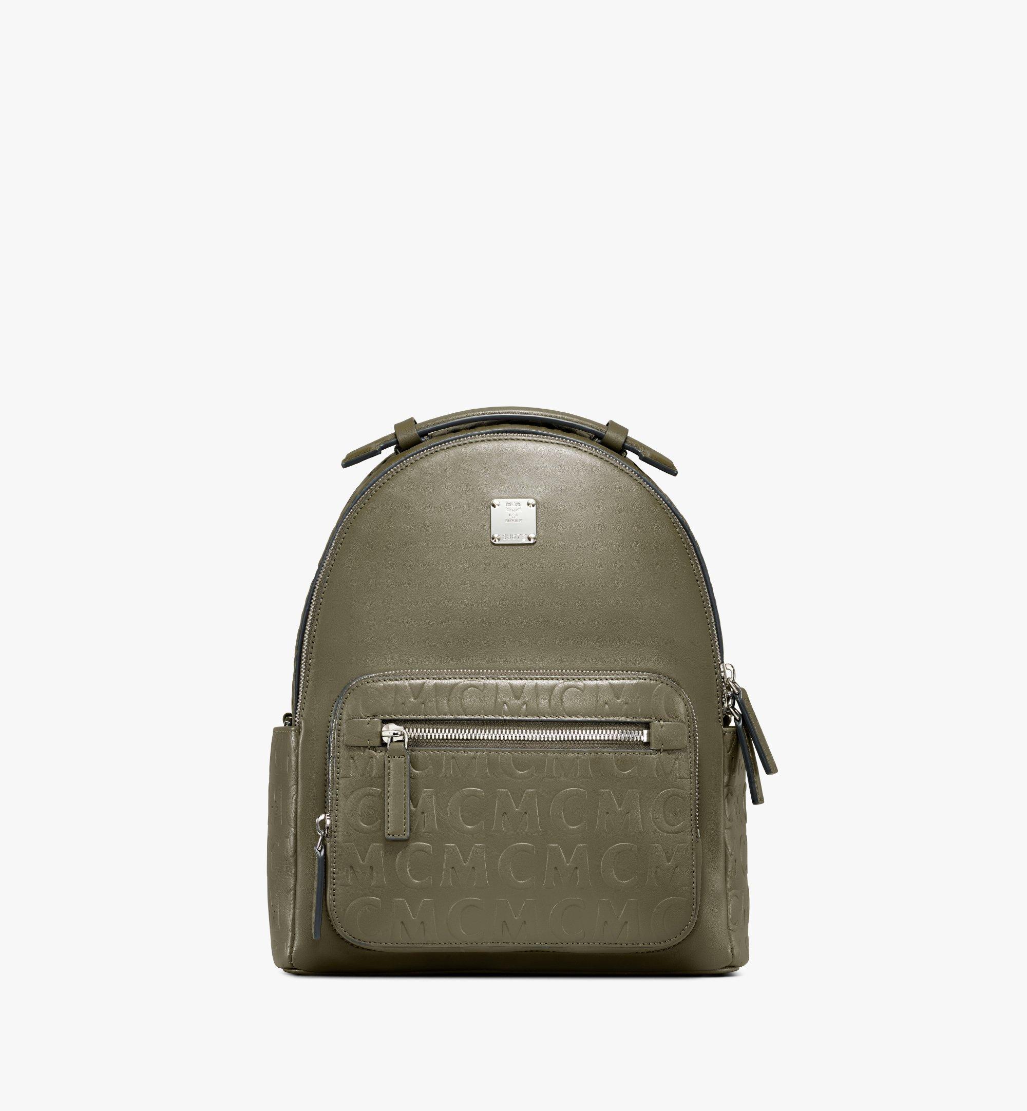 MCM Stark Backpack in MCM Monogram Leather Green MMKAAVE26JH001 Alternate View 1