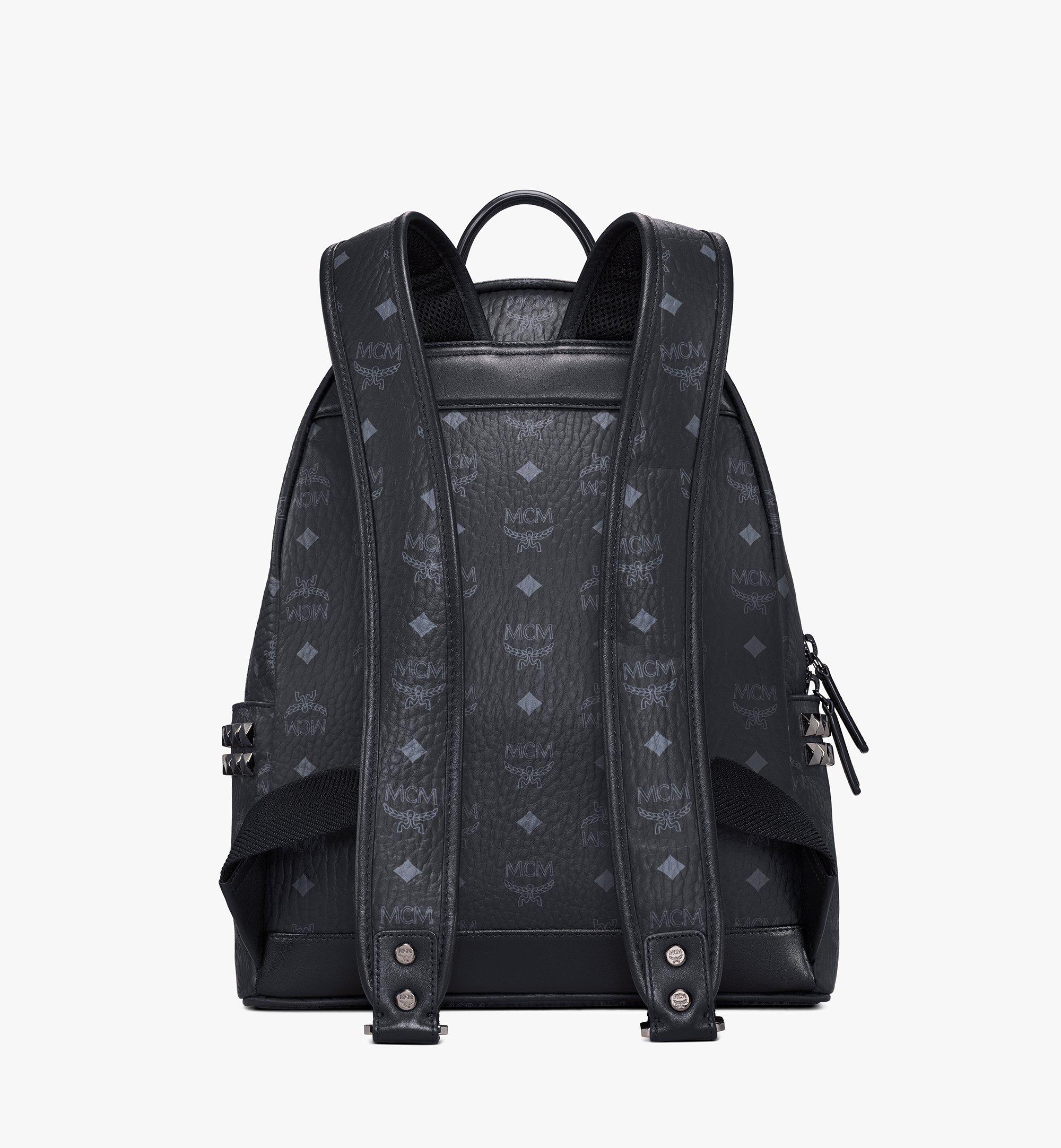 Small Medium Stark Side Studs Backpack in Visetos Black MCM CA