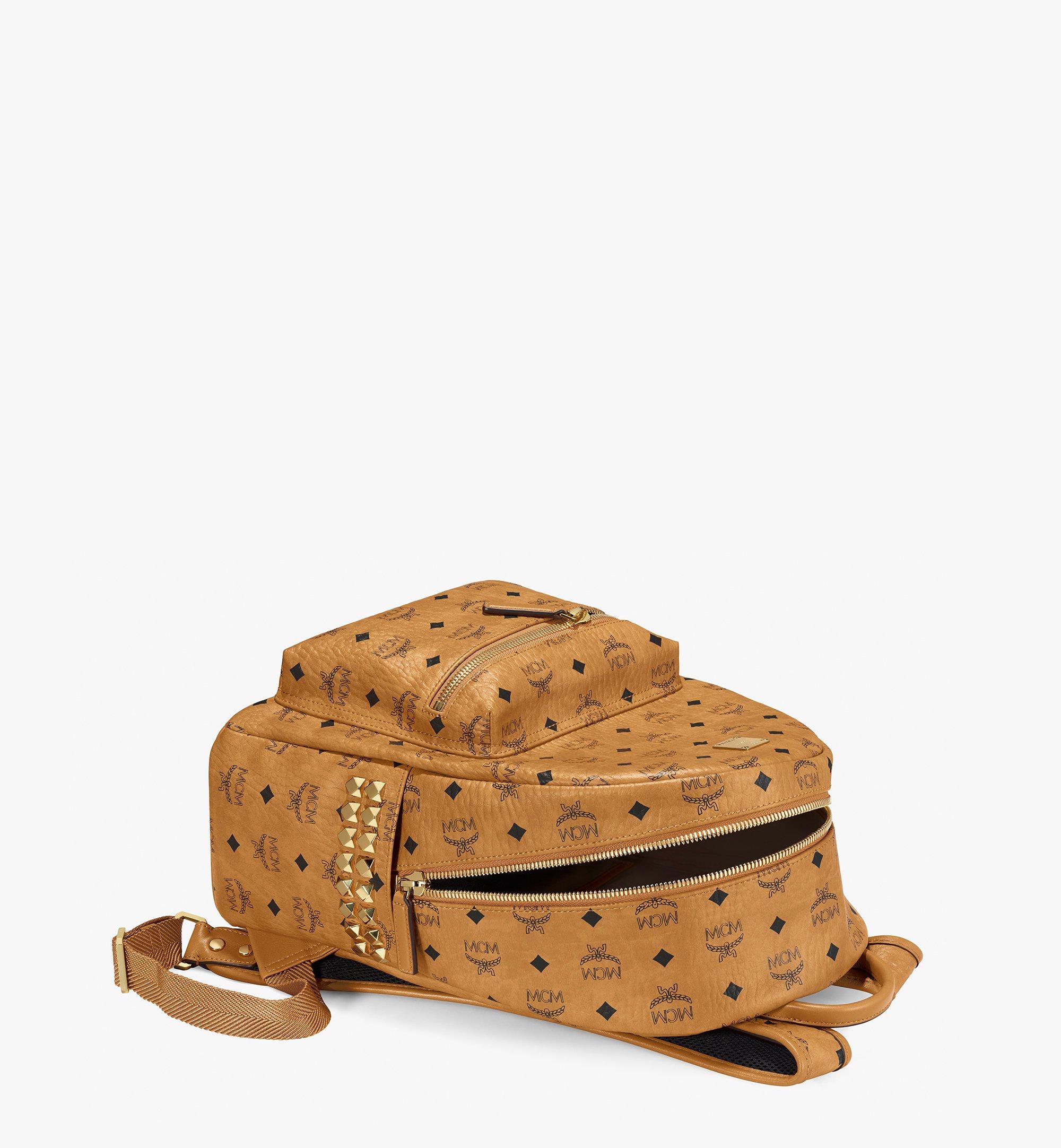 Small Medium Stark Side Studs Backpack in Visetos Cognac MCM JP