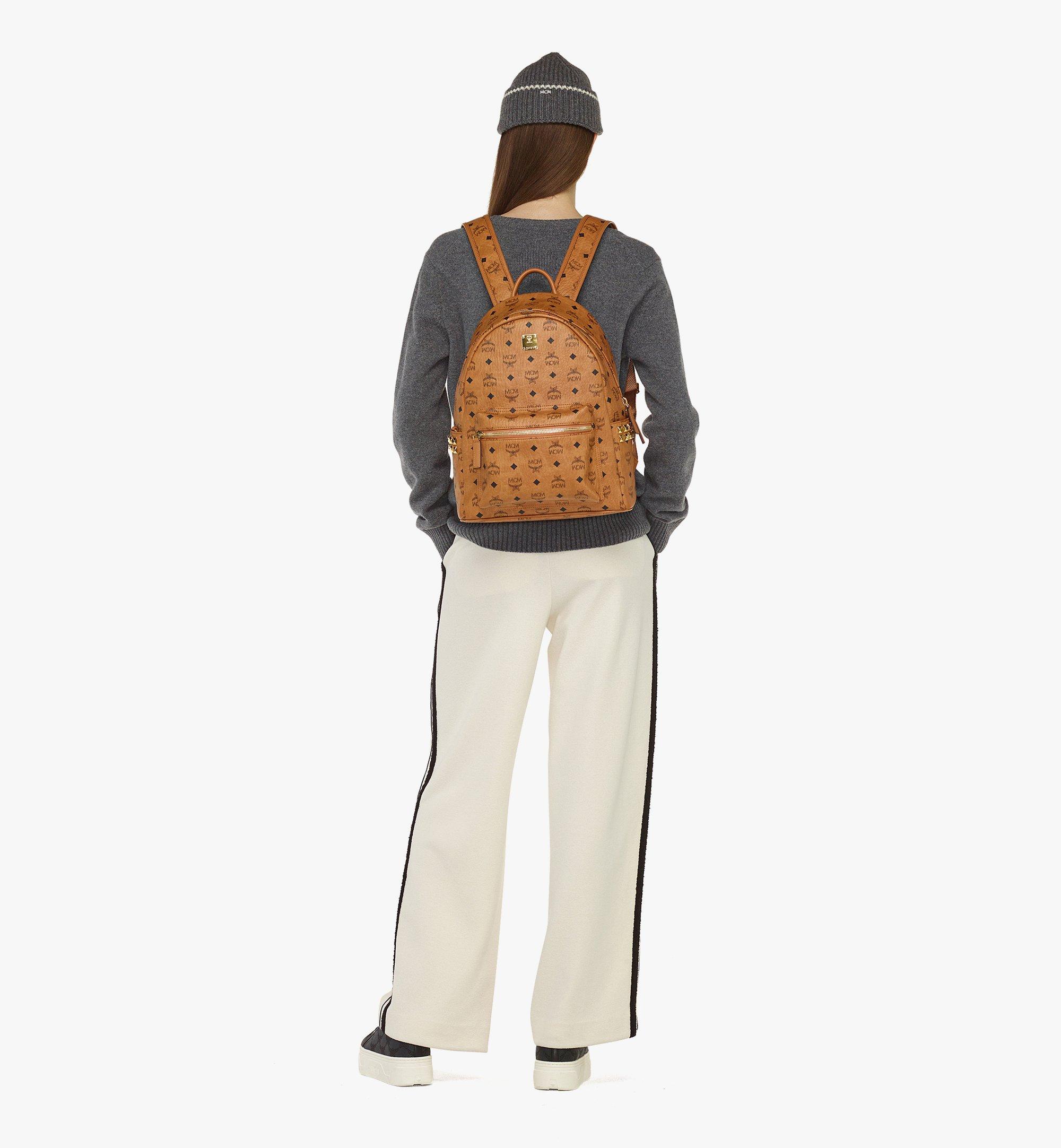 Small-Medium Stark Side Studs Backpack in Visetos Cognac | MCM ®JP