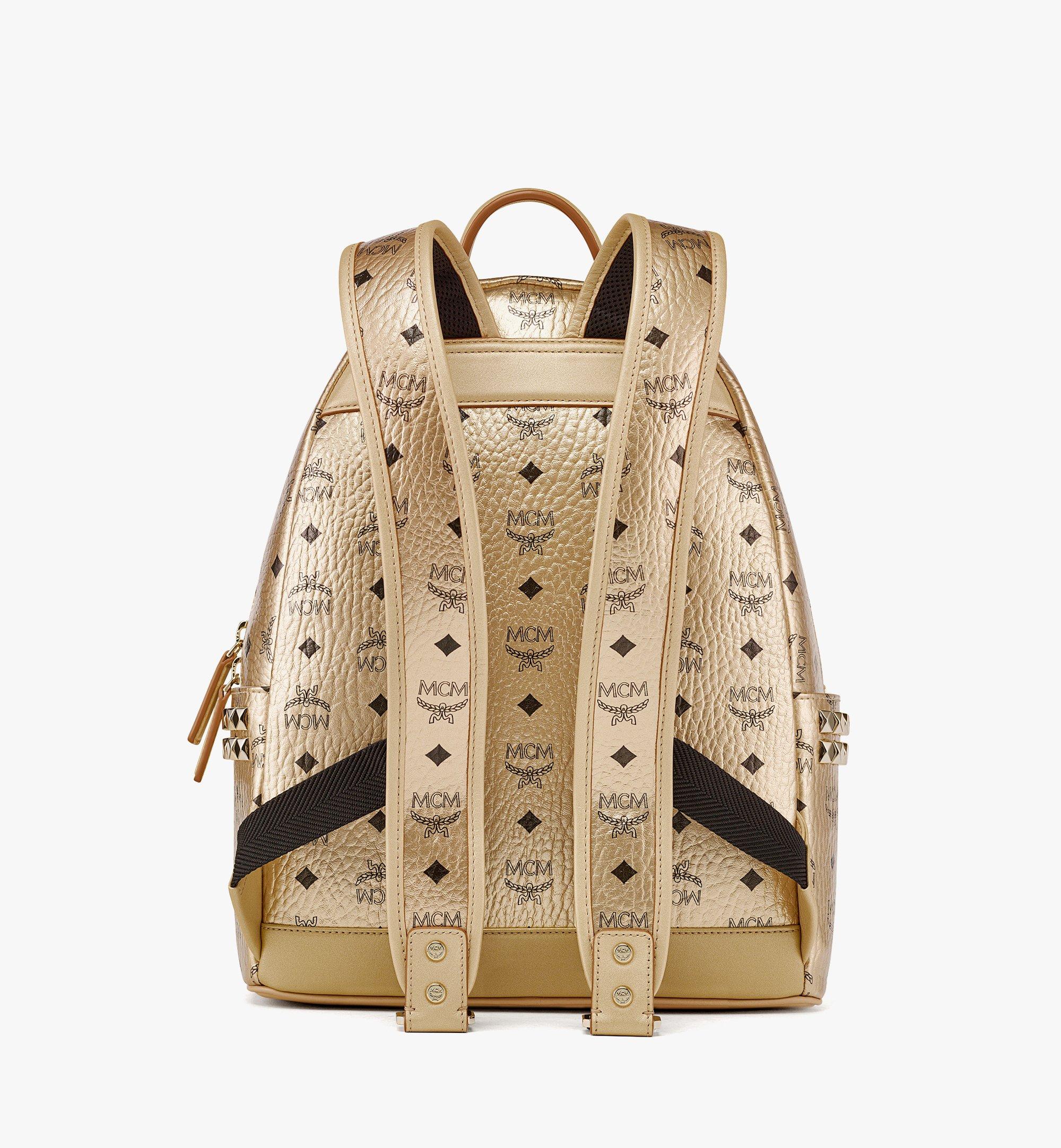 MCM Stark Side Studs Backpack in Visetos Gold MMKAAVE32T1001 Alternate View 3