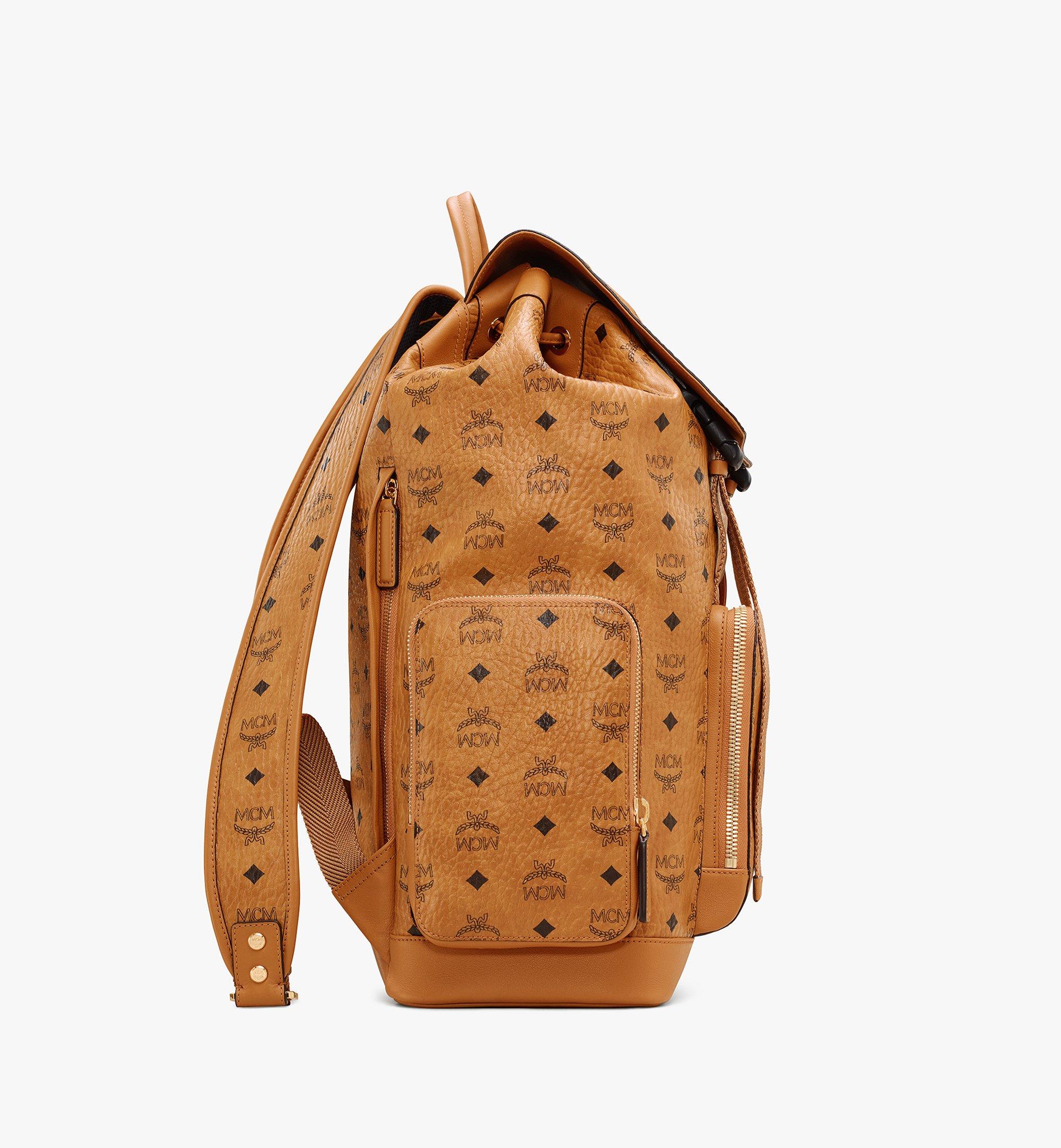 MCM Brandenburg Monogram Visetos Logo-embossed Leather Backpack in