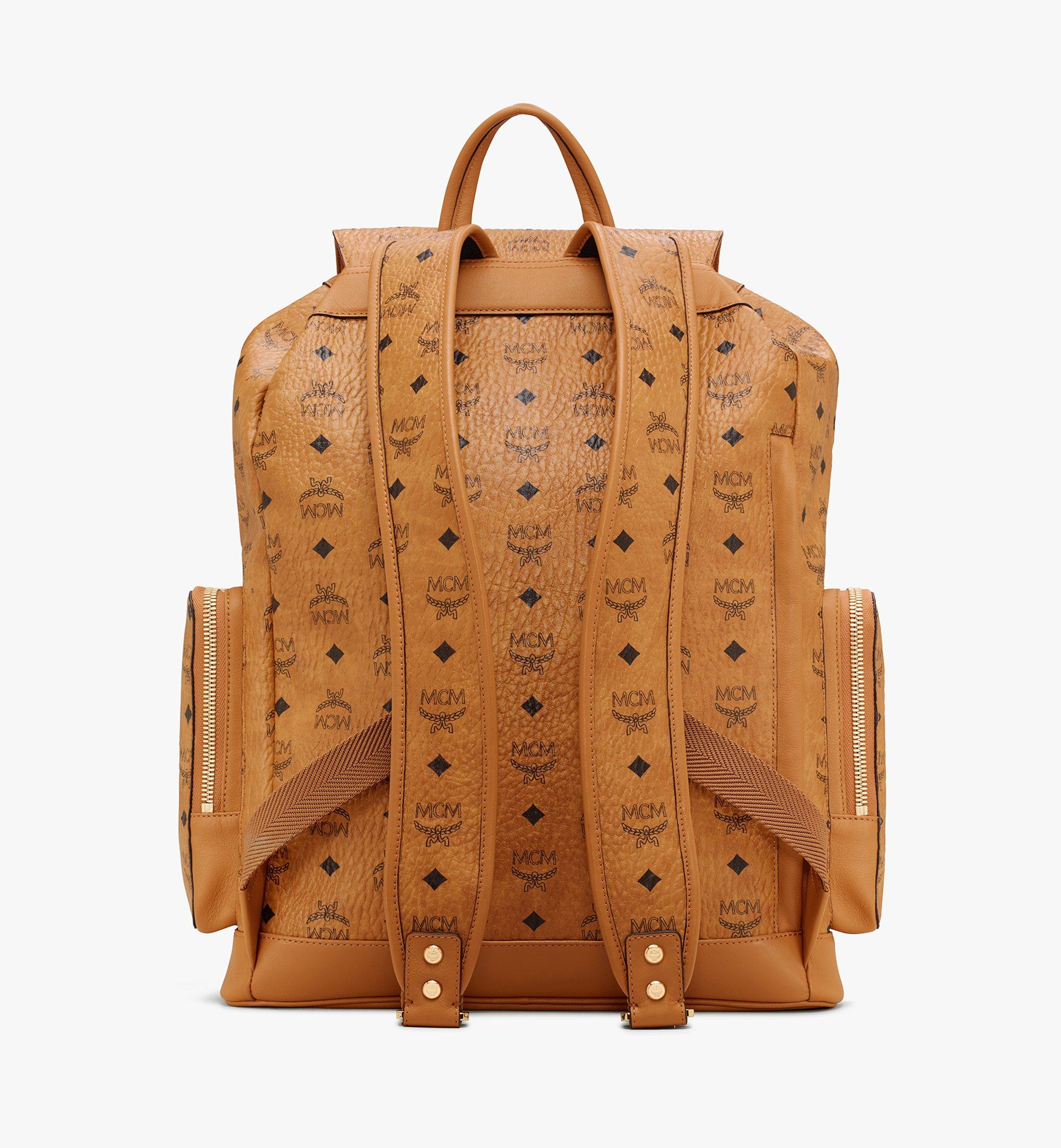 MCM Brandenburg Monogram Visetos Logo-embossed Leather Backpack in