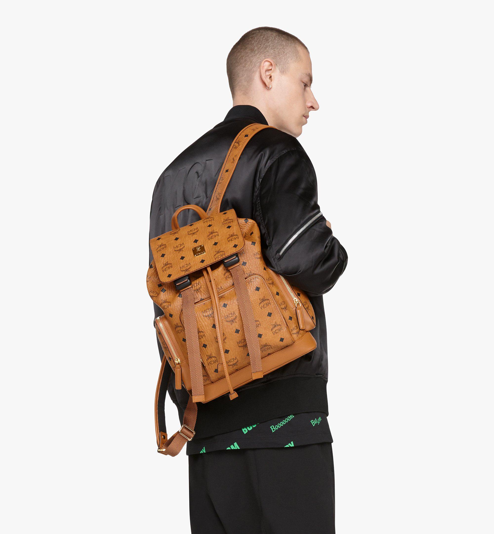 Mcm Men's Brandenburg Backpack in Visetos - Brown - Backpacks